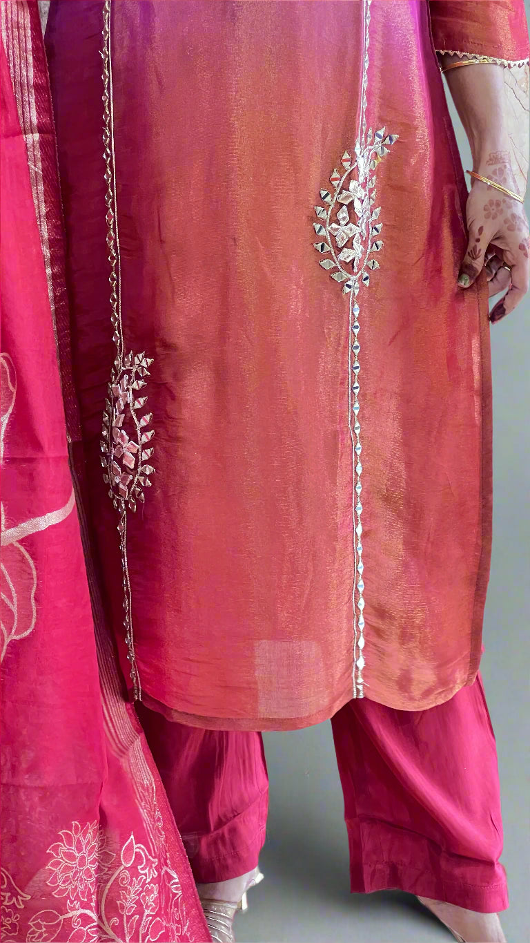 Gotta patti work suit (shimmer tissue )