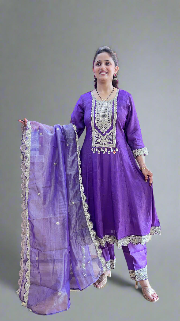 Shimmer tissue a-line suit