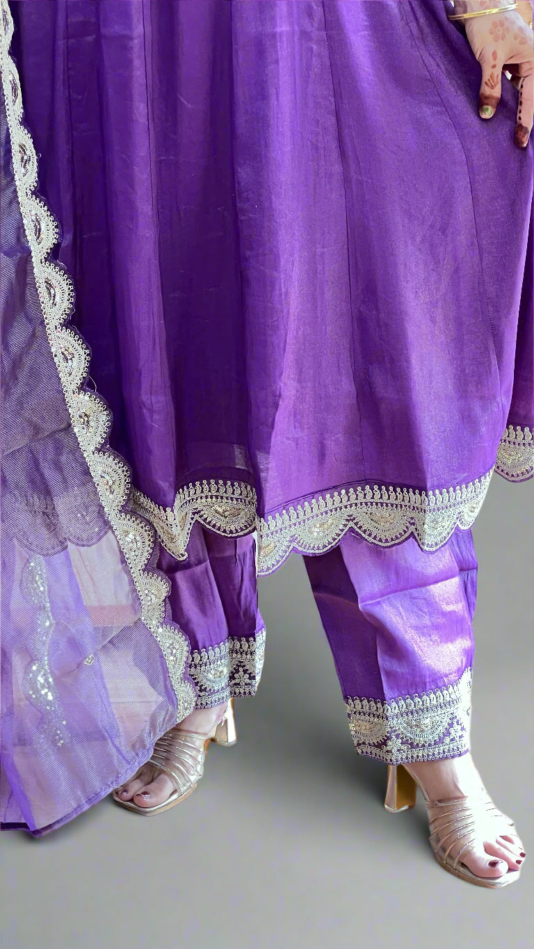 Shimmer tissue a-line suit