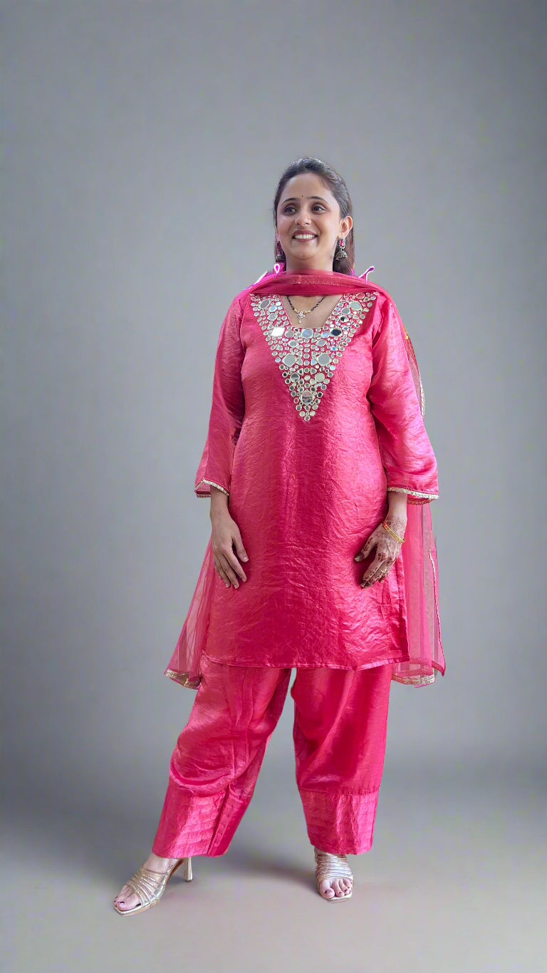 Crush tissue farshi salwar suit