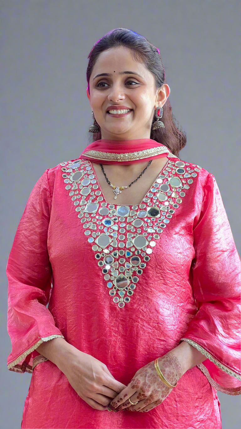 Crush tissue farshi salwar suit