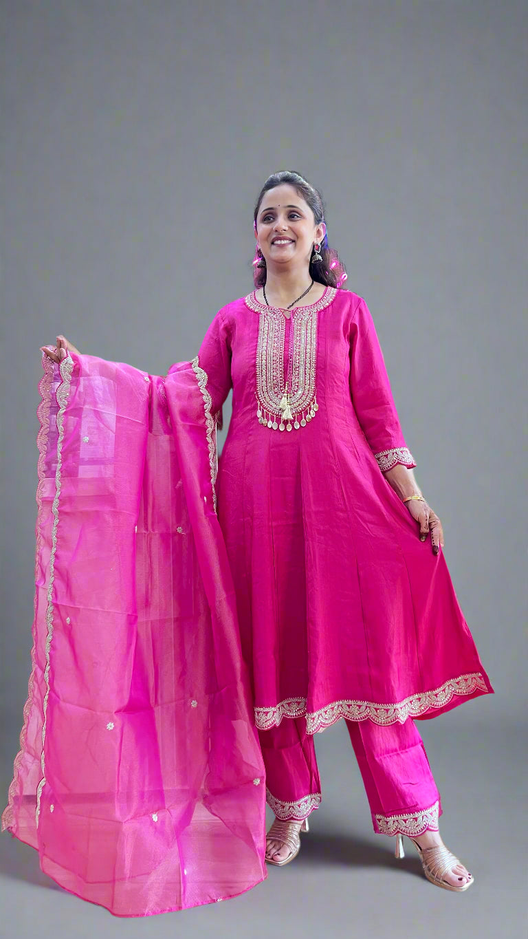 Shimmer tissue a- line suit