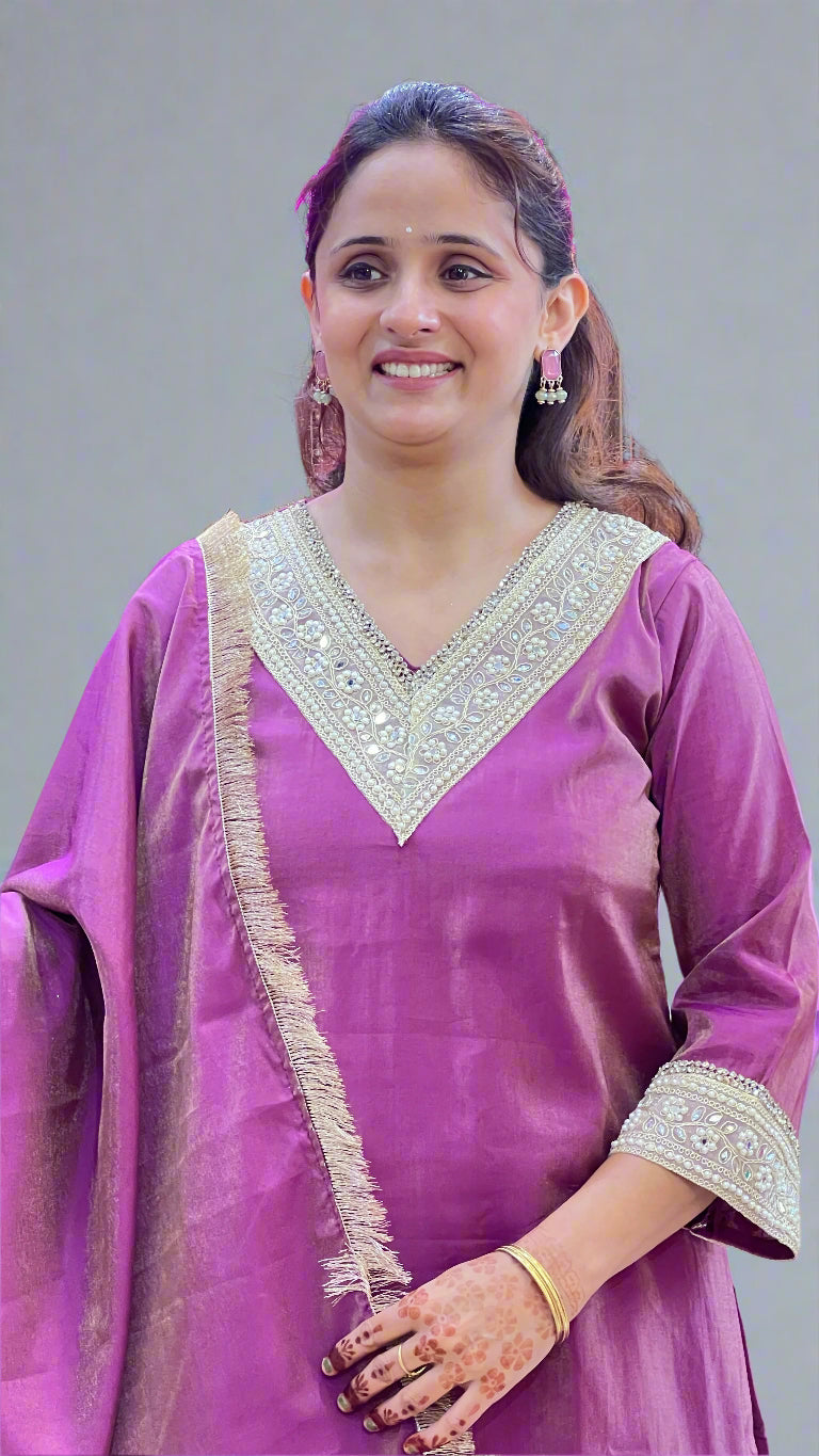 Premium tissue fabric farshi salwar suit