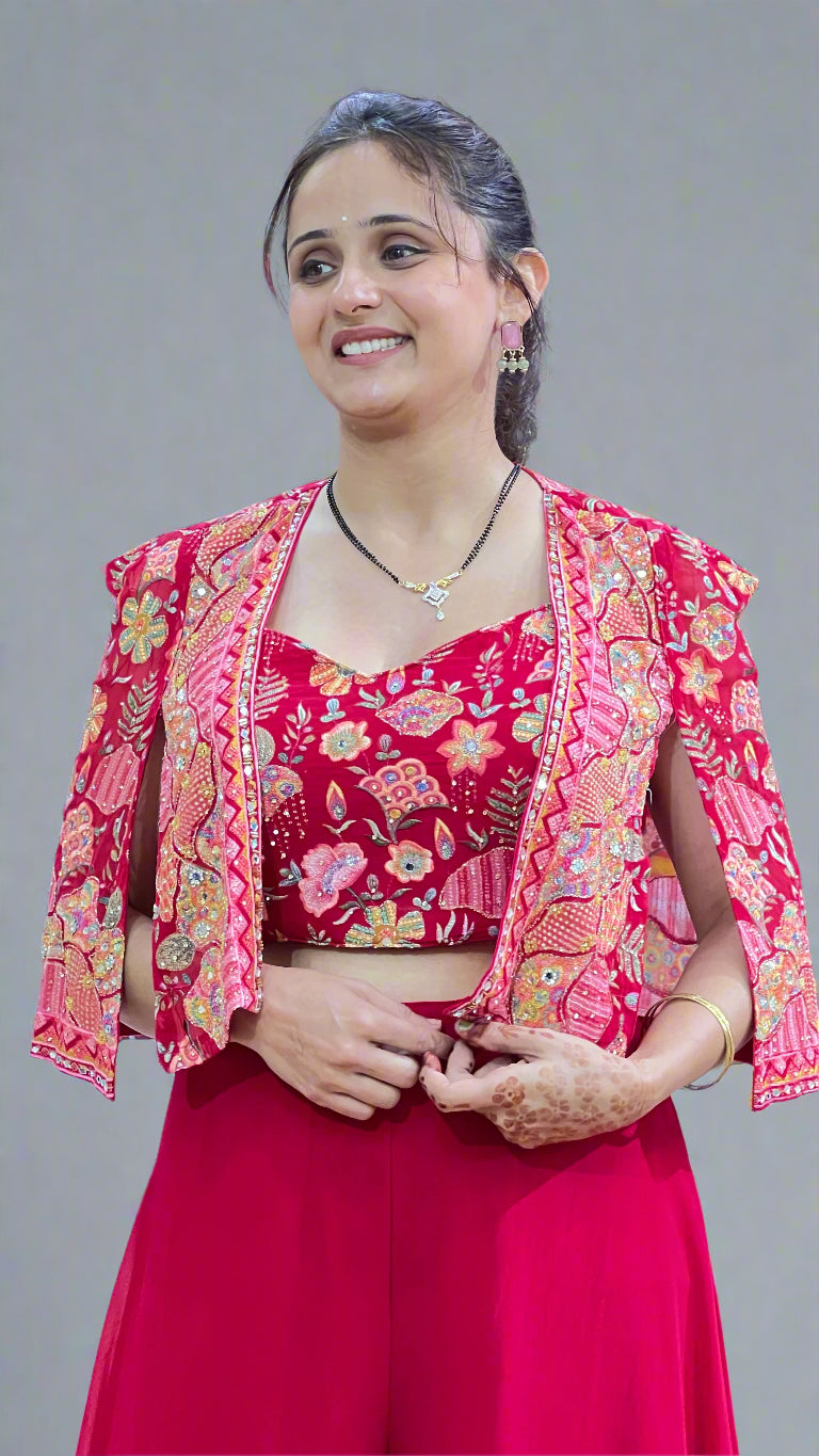 Premium georgette indo western