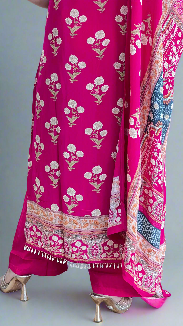 Designer pure crape suit (without sleeves)