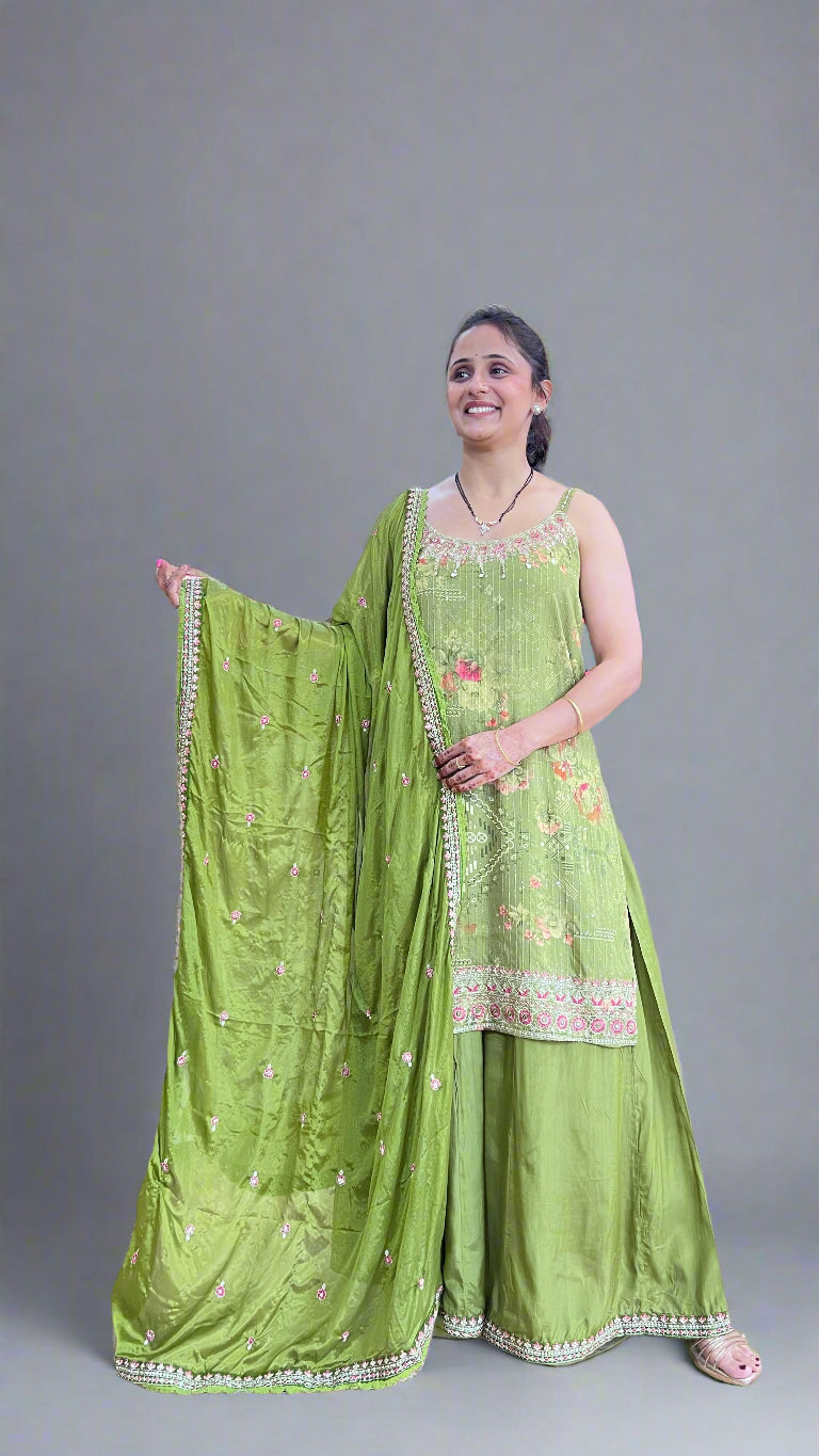 Premium viscose fabric plazo suit