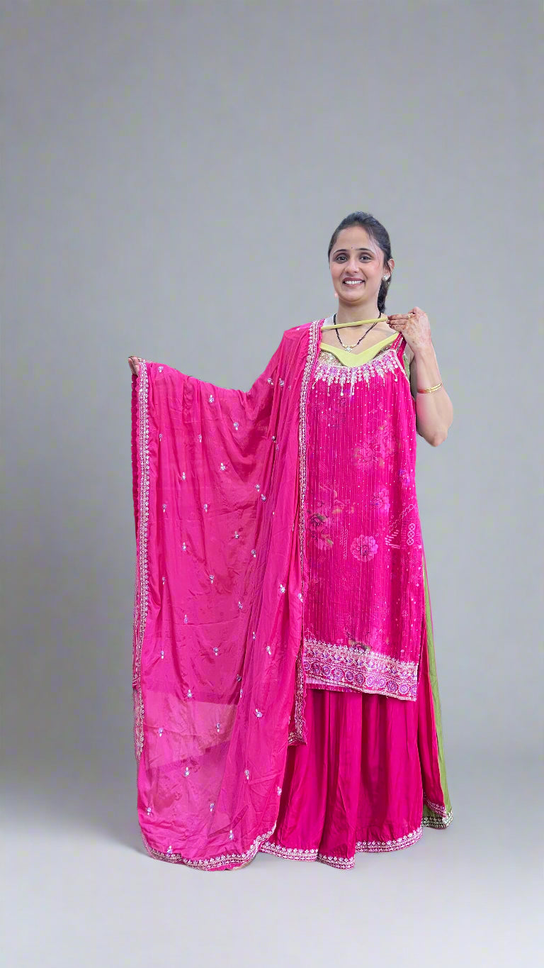 Premium viscose fabric plazo suit