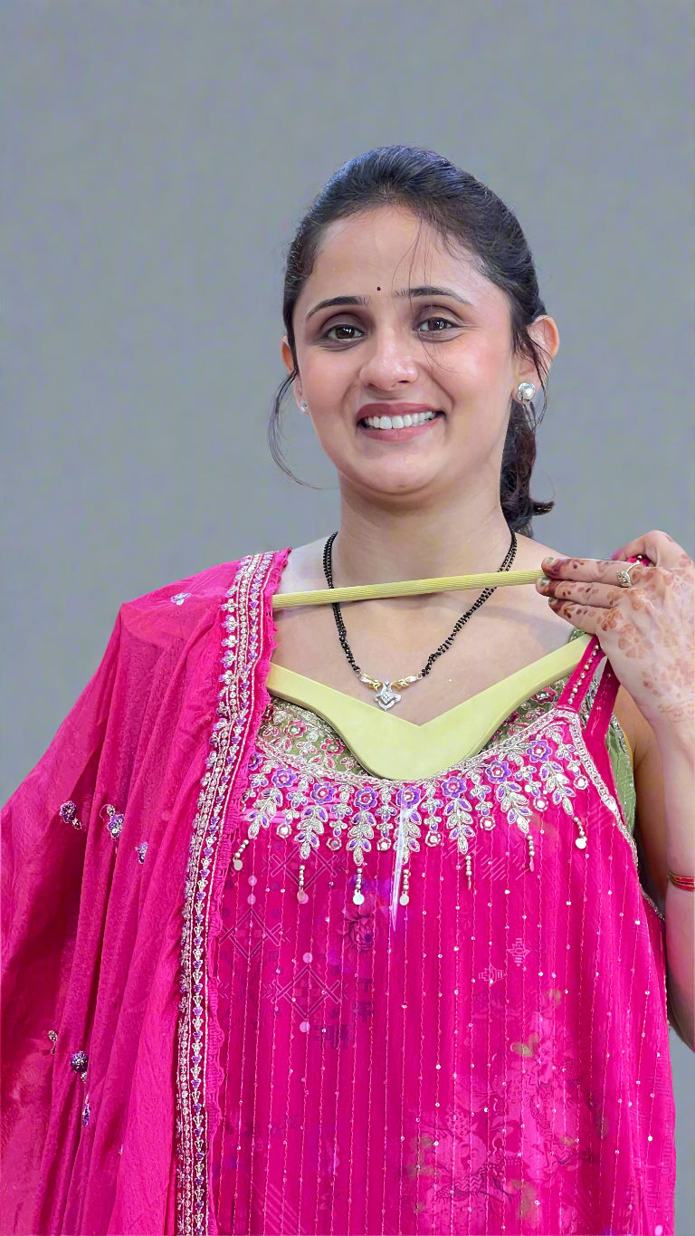 Premium viscose fabric plazo suit