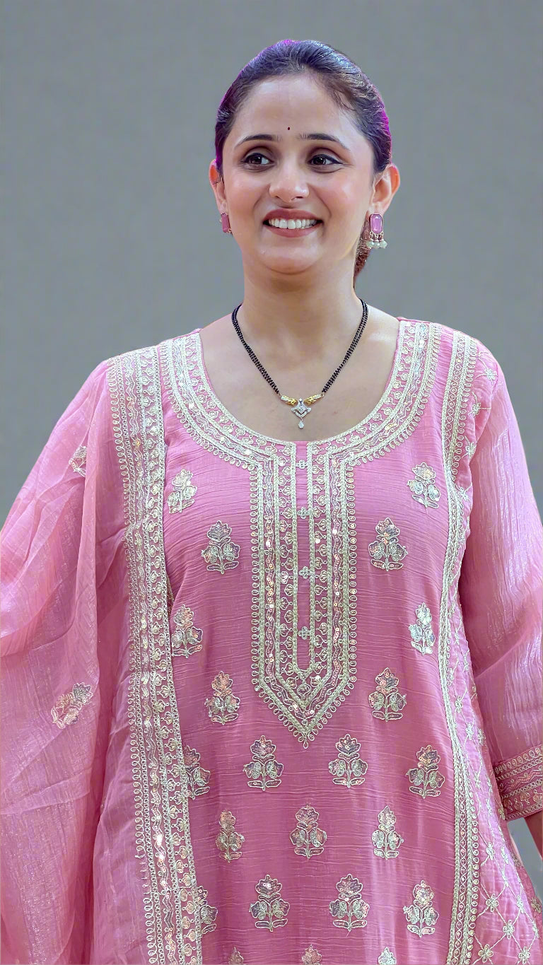 Crush tissue fabric pakistani suit