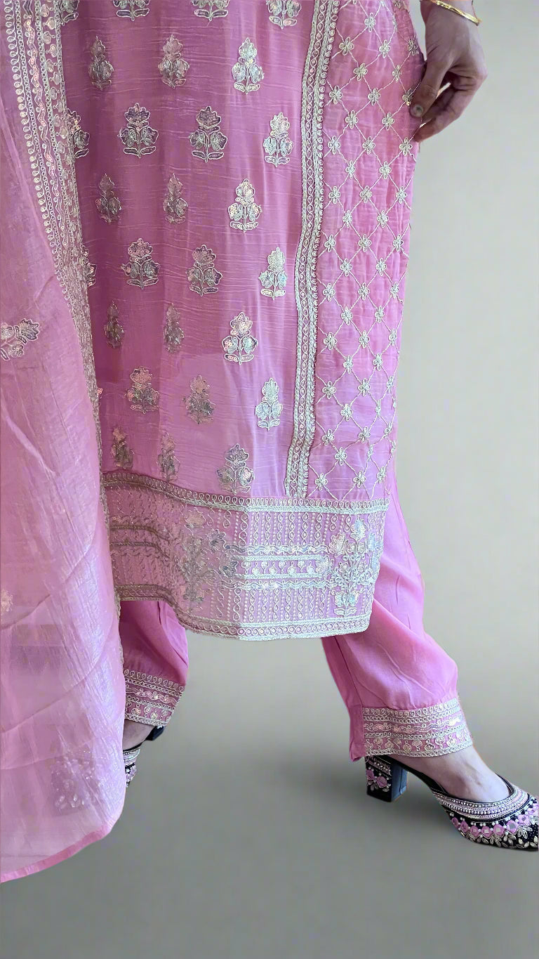 Crush tissue fabric pakistani suit