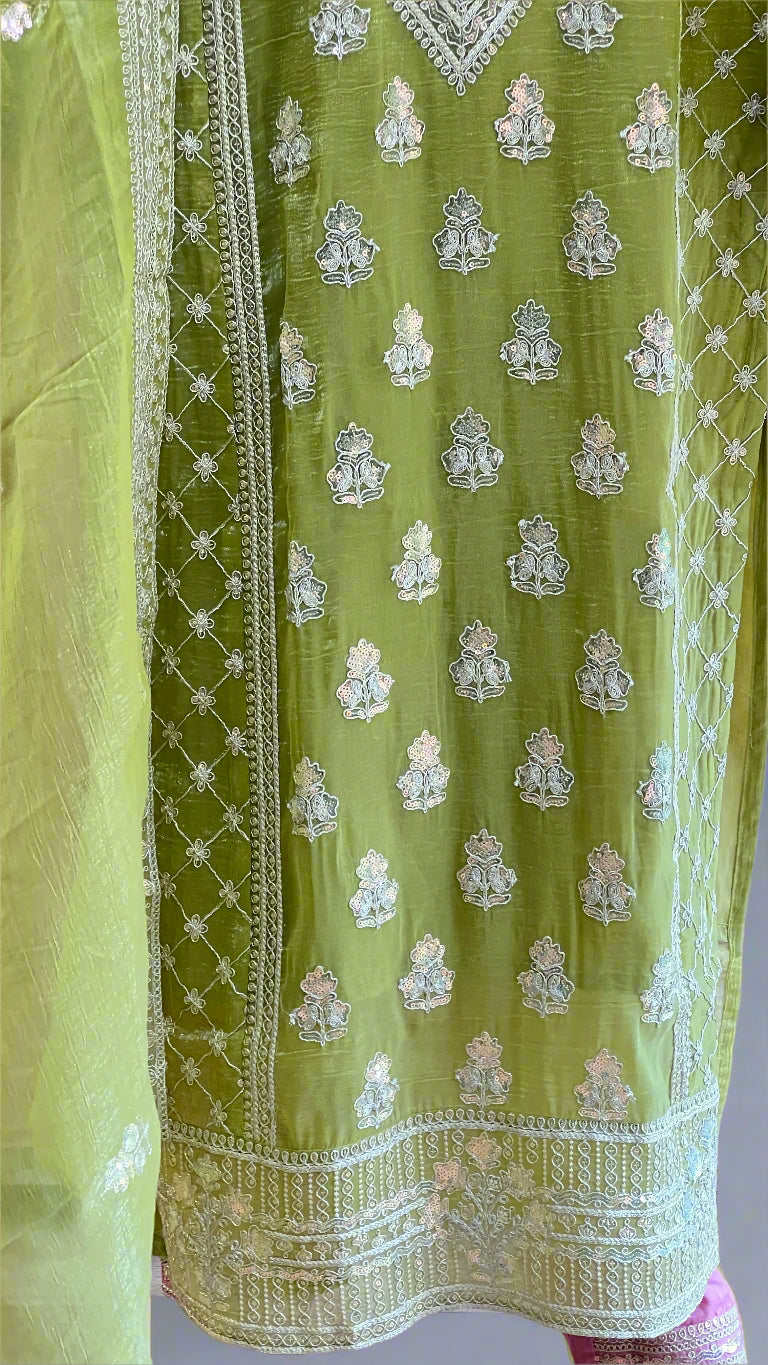 Crush tissue fabric pakistani suit