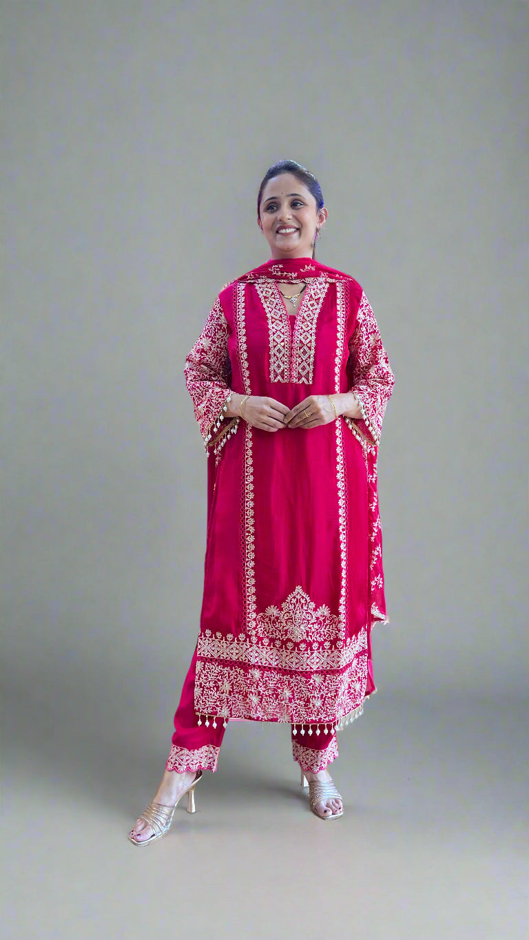 Pure chinon pakistani suit