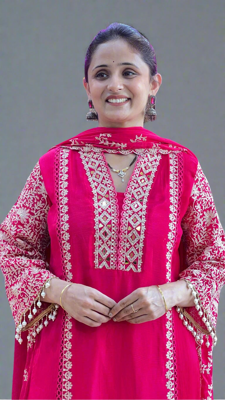 Pure chinon pakistani suit