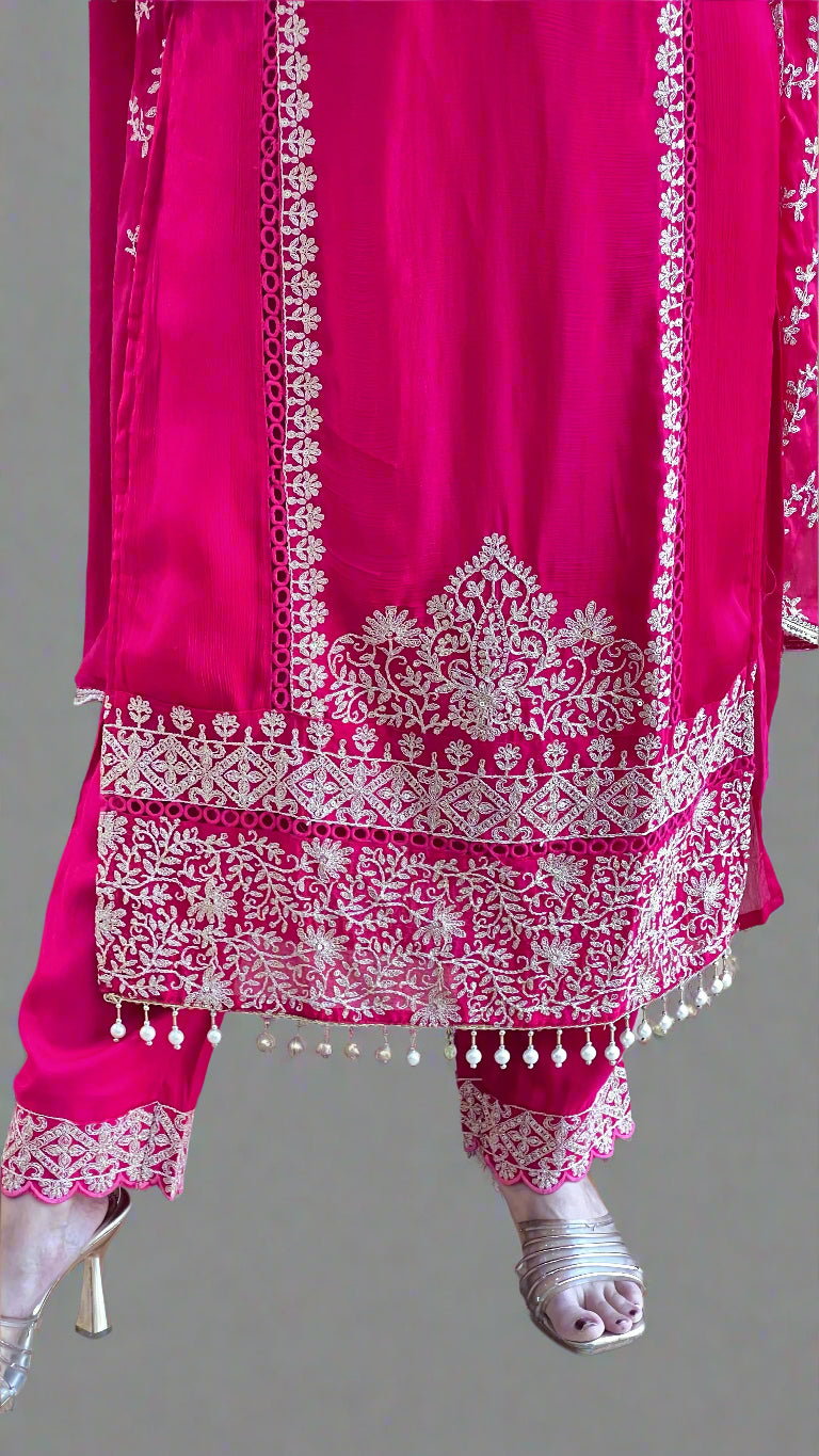 Pure chinon pakistani suit