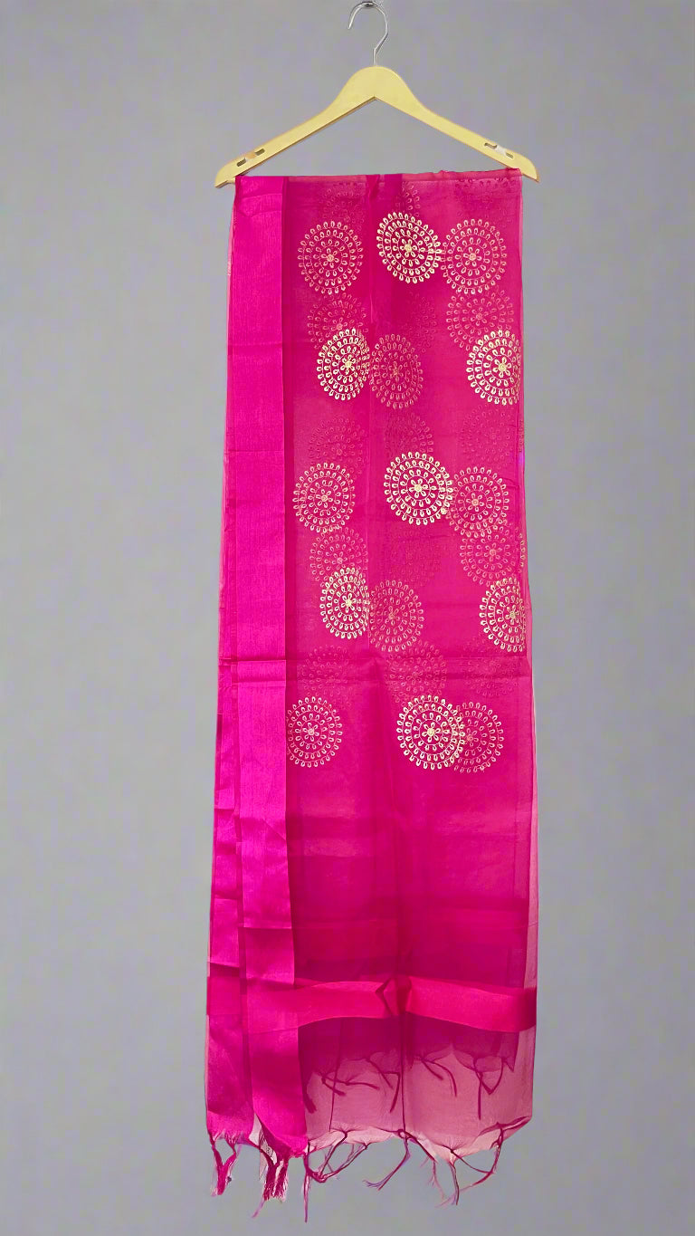 Embroidered tissue dupatta