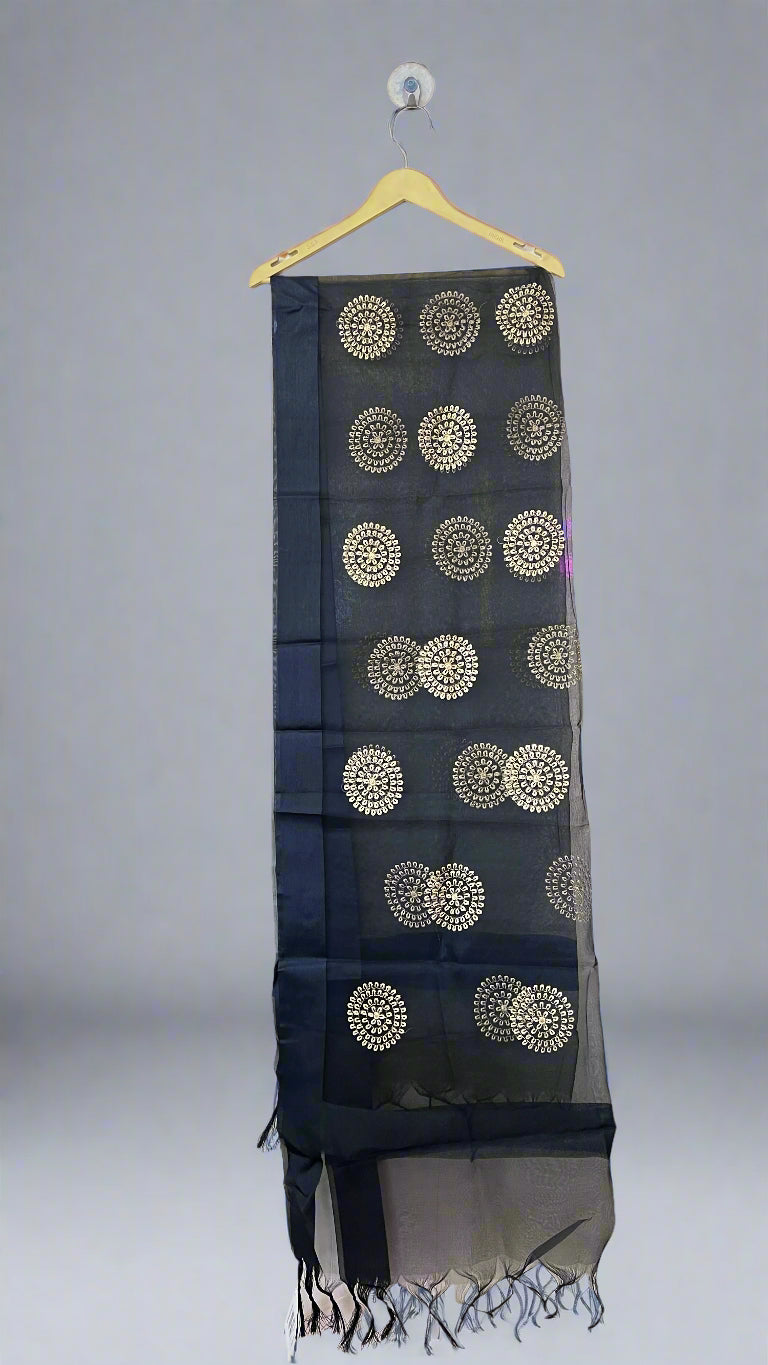 Embroidered tissue dupatta