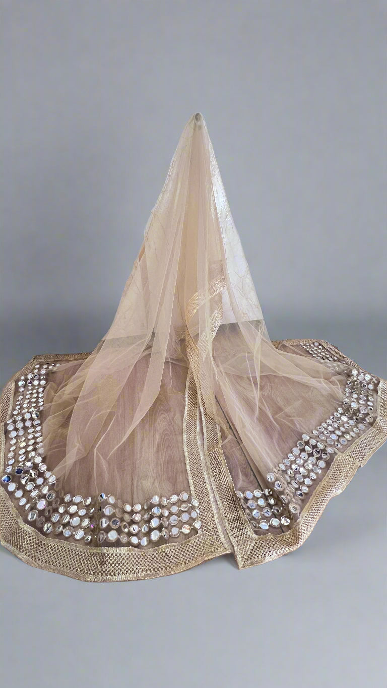 Foil work net dupatta