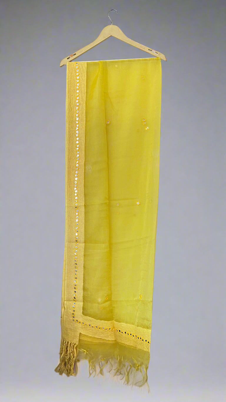 Foil work tissue dupatta