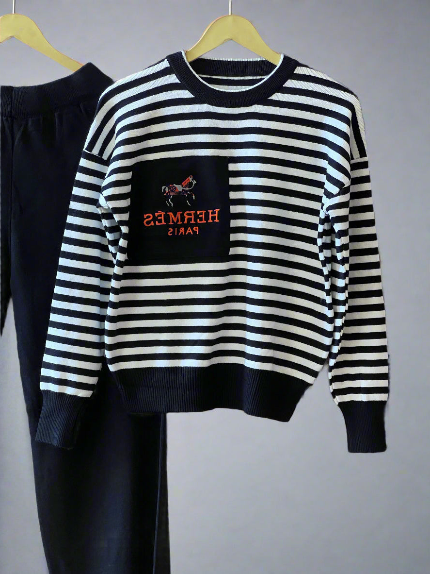 Stripes woolen cord set