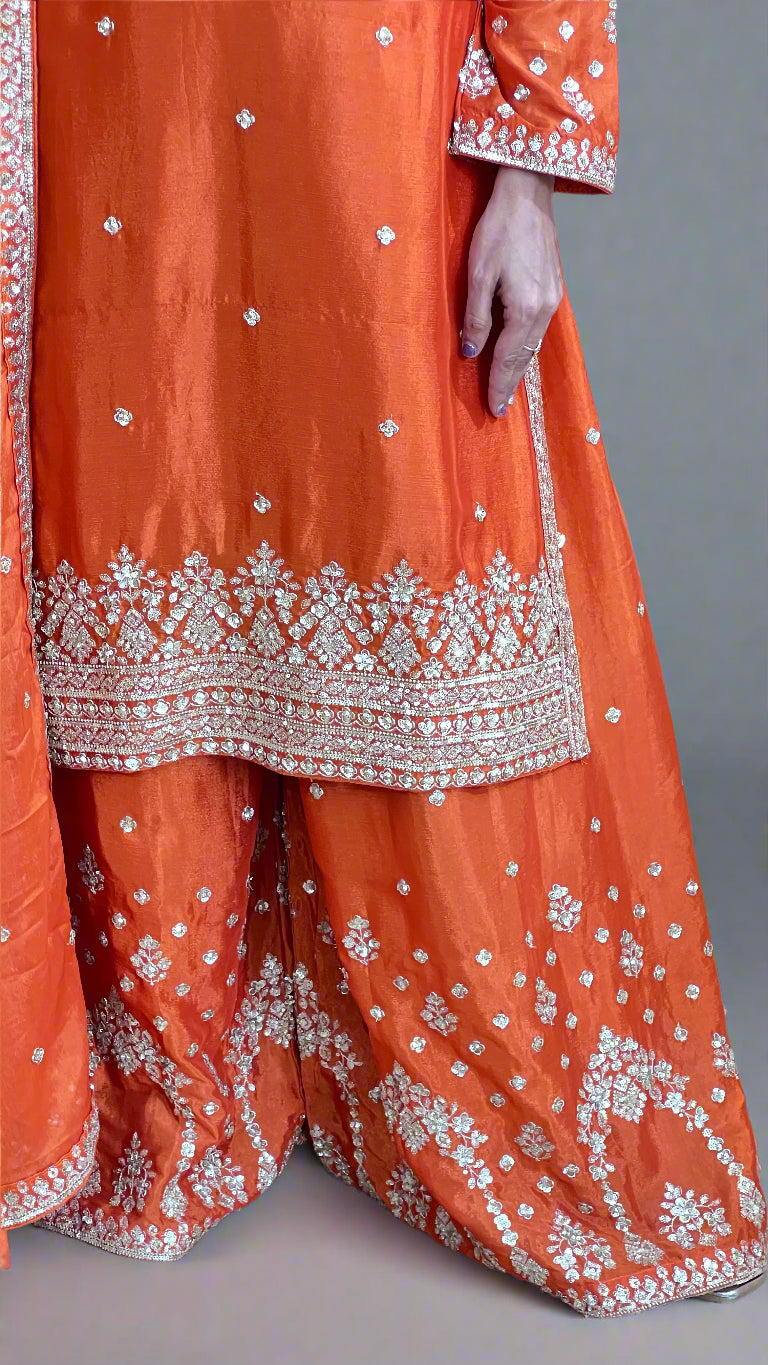 Chinon embroidered plazo suit