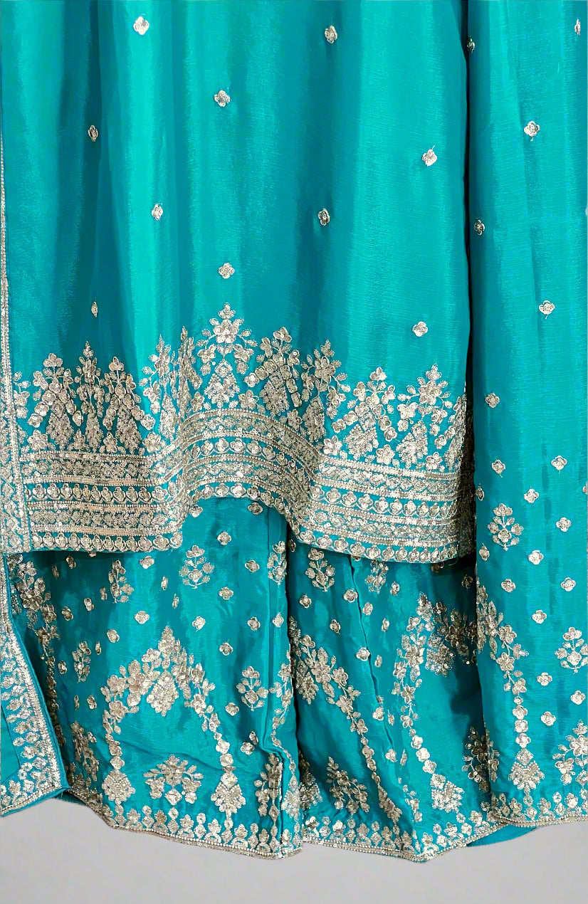 Chinon embroidered plazo suit