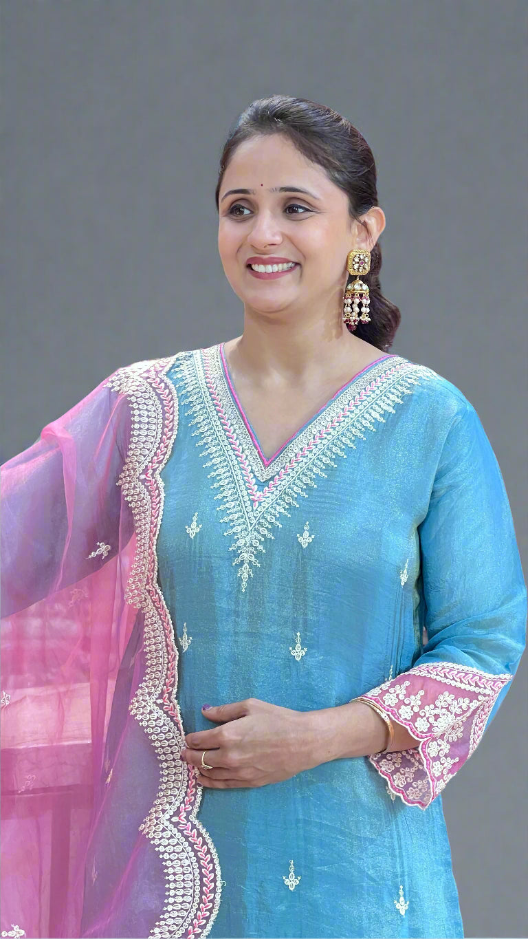 Shimmer tissue fabric suit