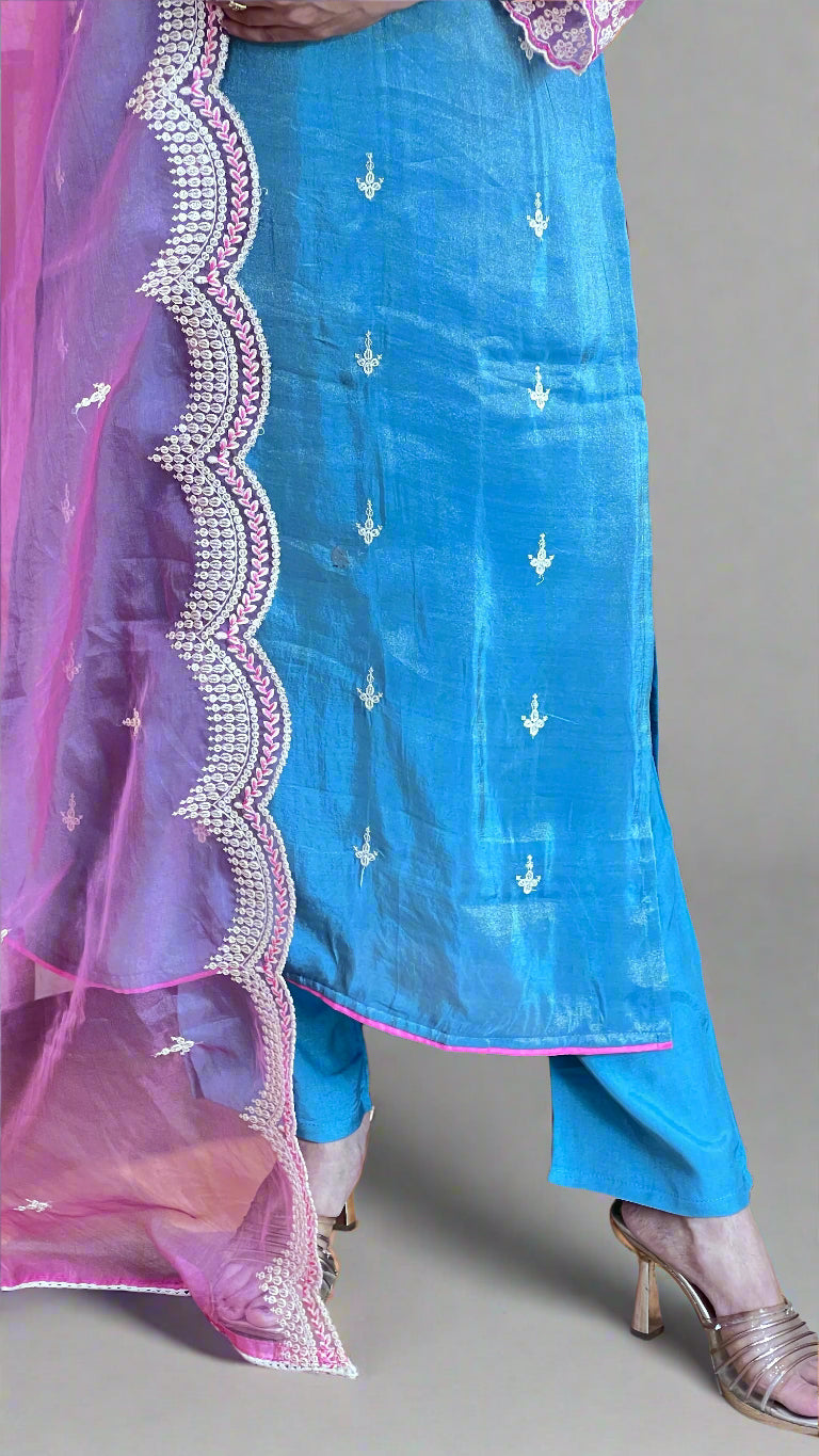 Shimmer tissue fabric suit