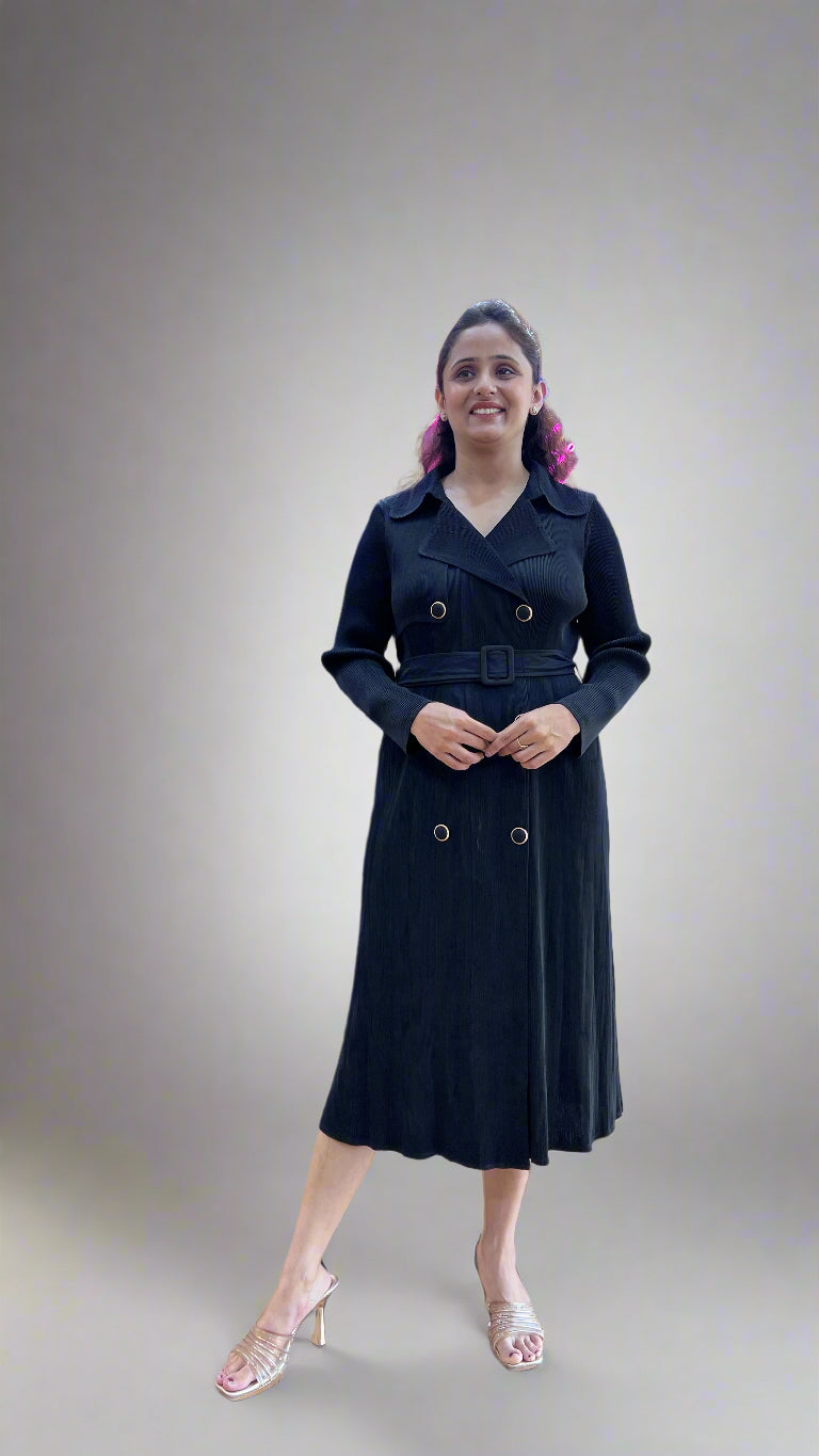 Korean shrug dress with belt