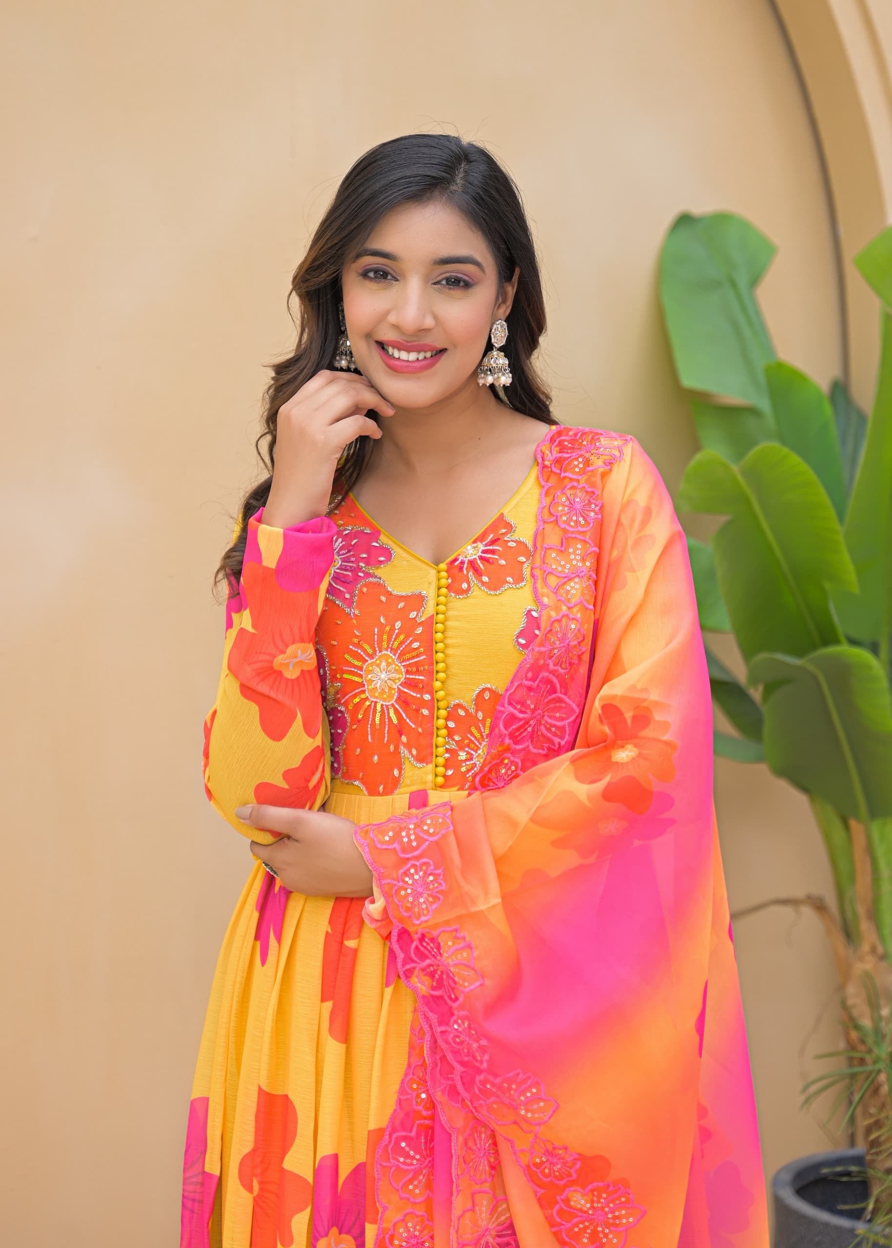 Anarkali chiffon suit