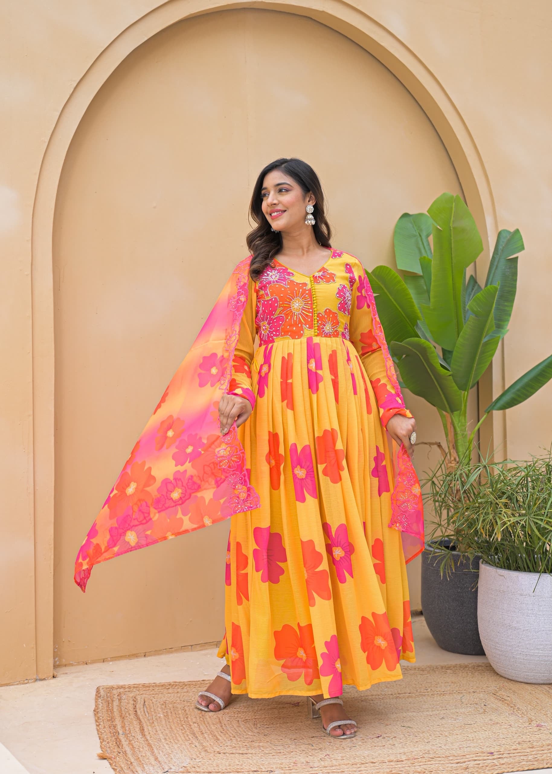 Anarkali chiffon suit