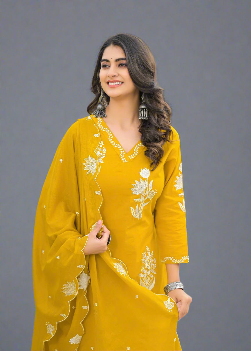 Acine embroidered cotton suit