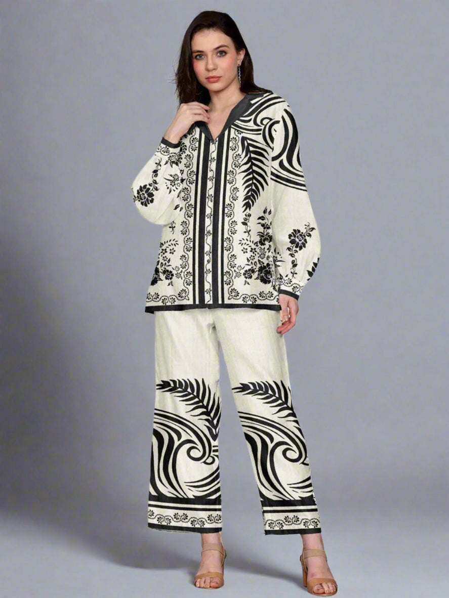 Digital printed cord set (blank and white)