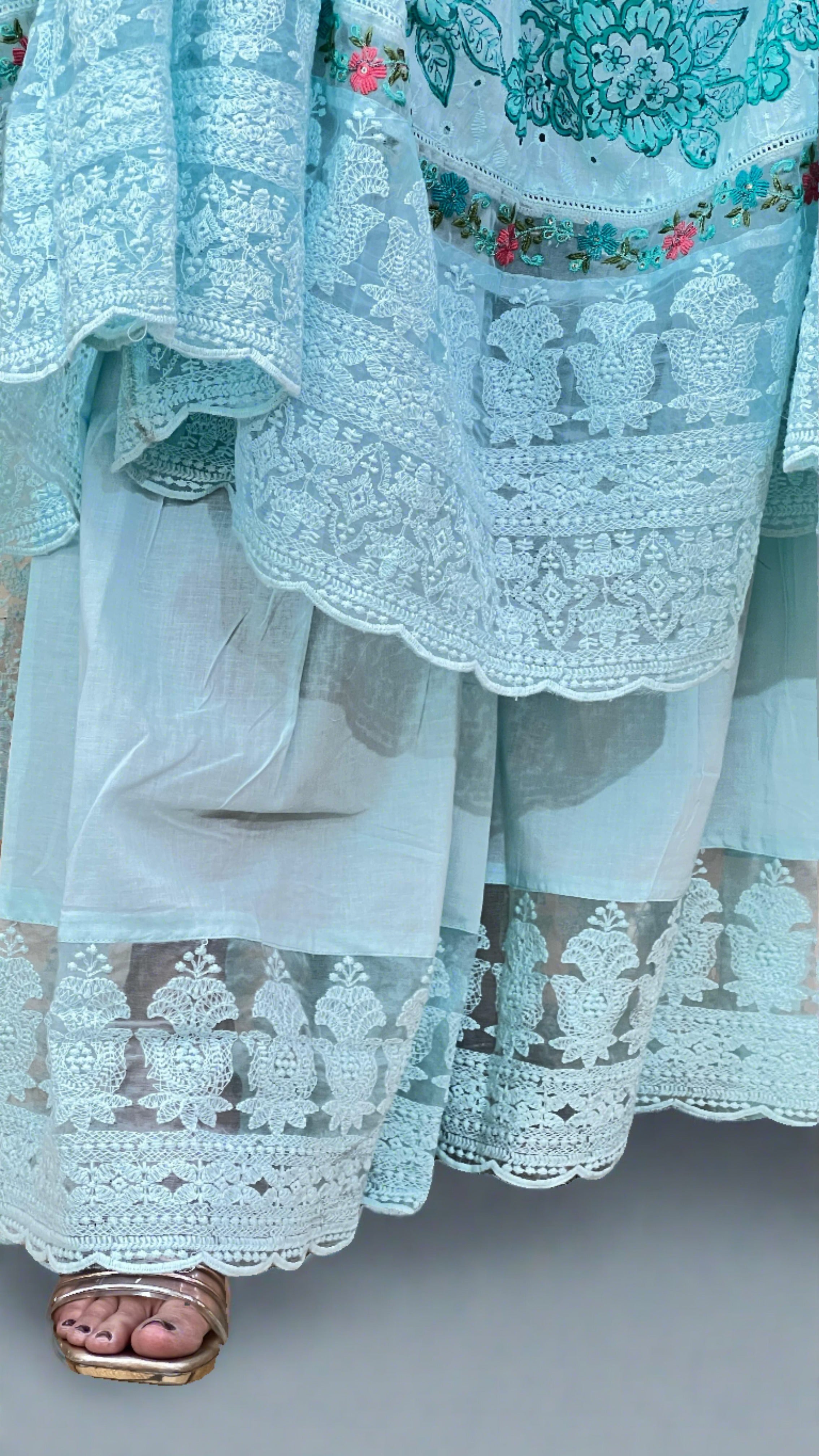 Designer Schiffli Cotton Party Wear suit