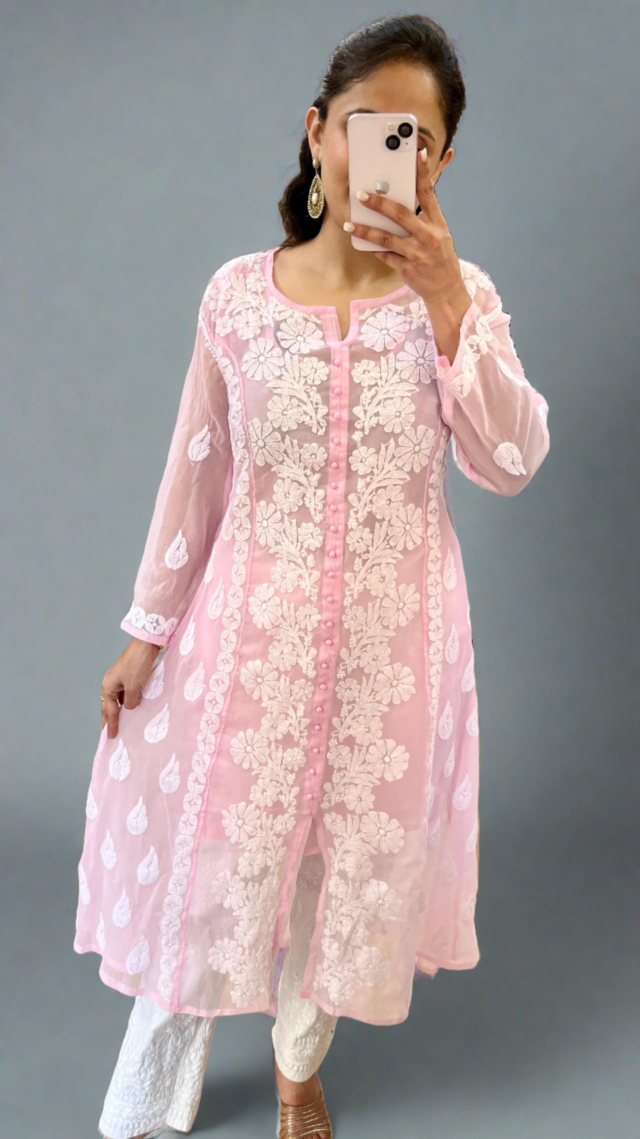 Aline Front Cut Lakhnavi Kurti