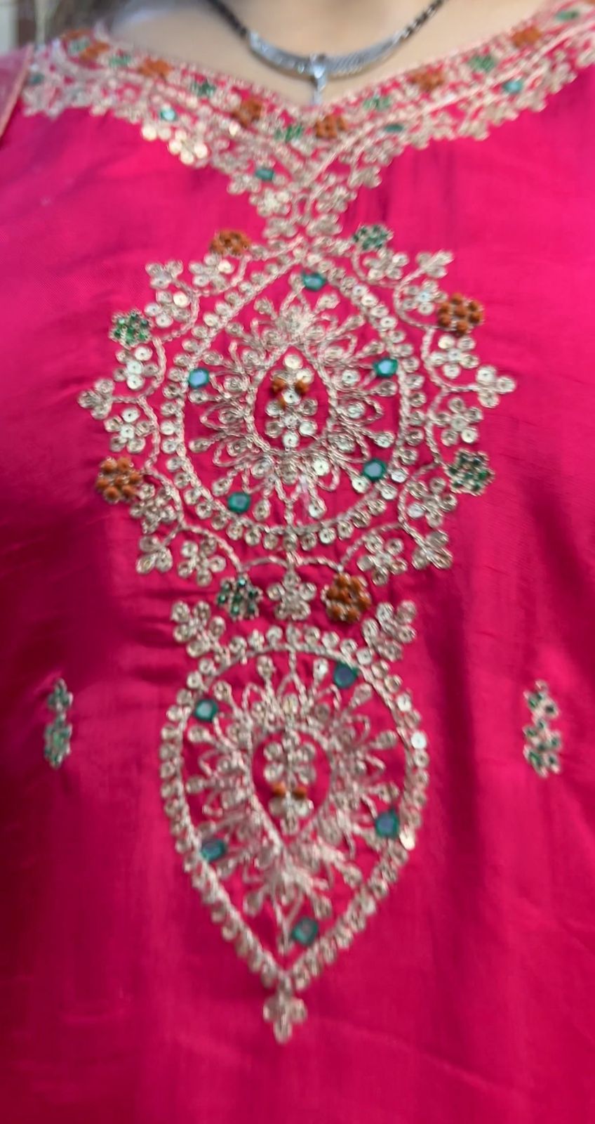 Dola silk suit with Banarsi dupatta