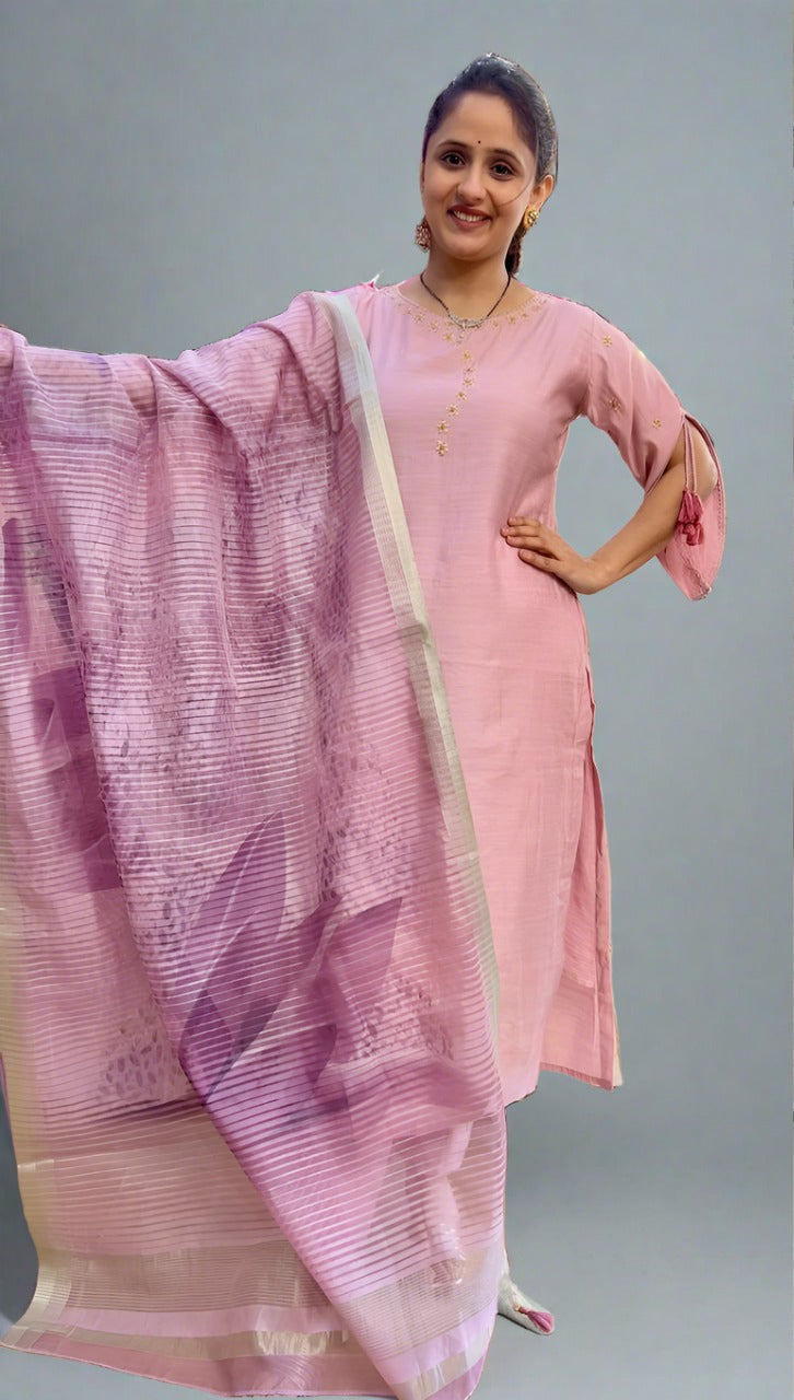 Designer sleaves Dola silk suit