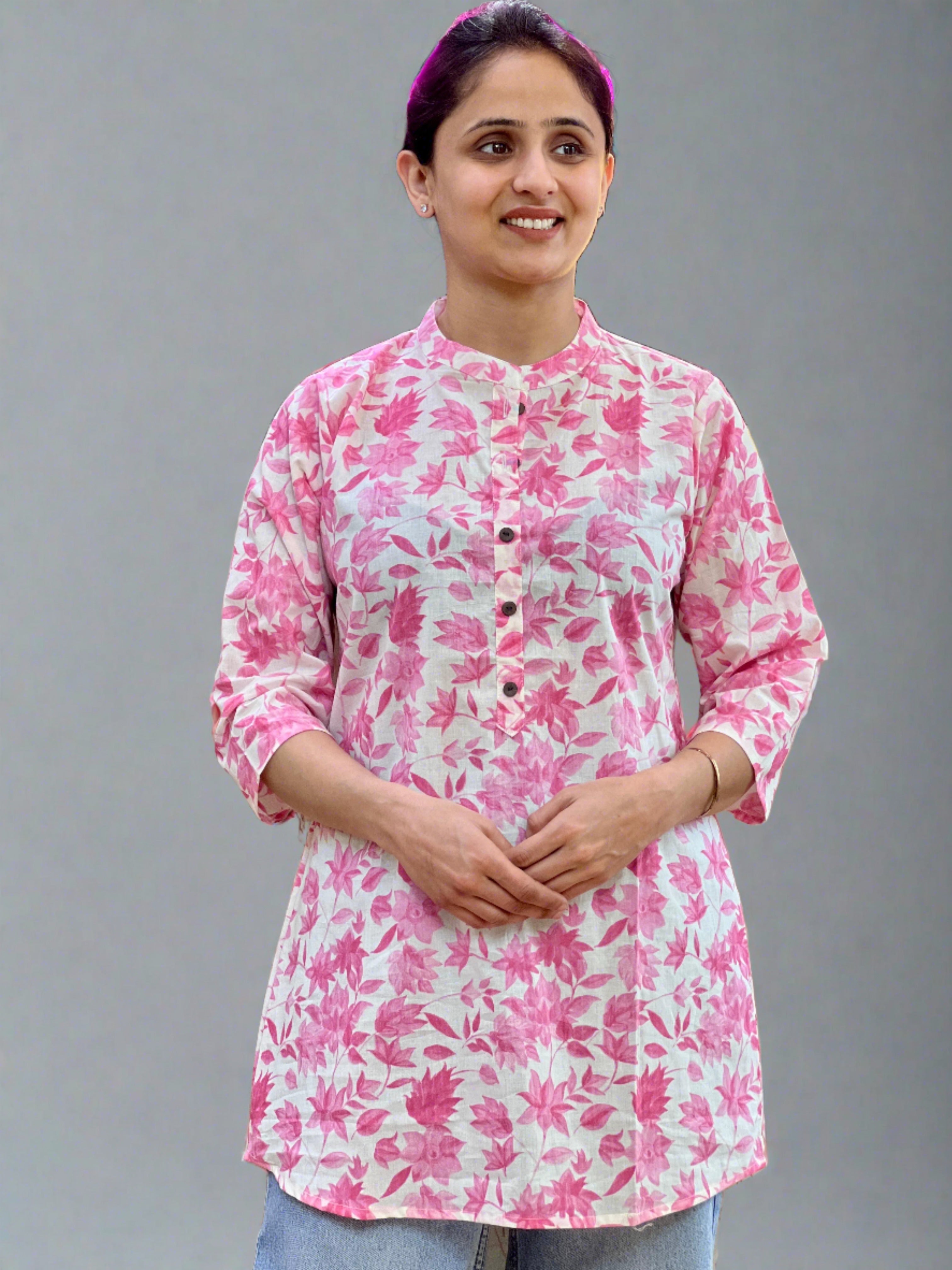 Flower Printed Short Kurti