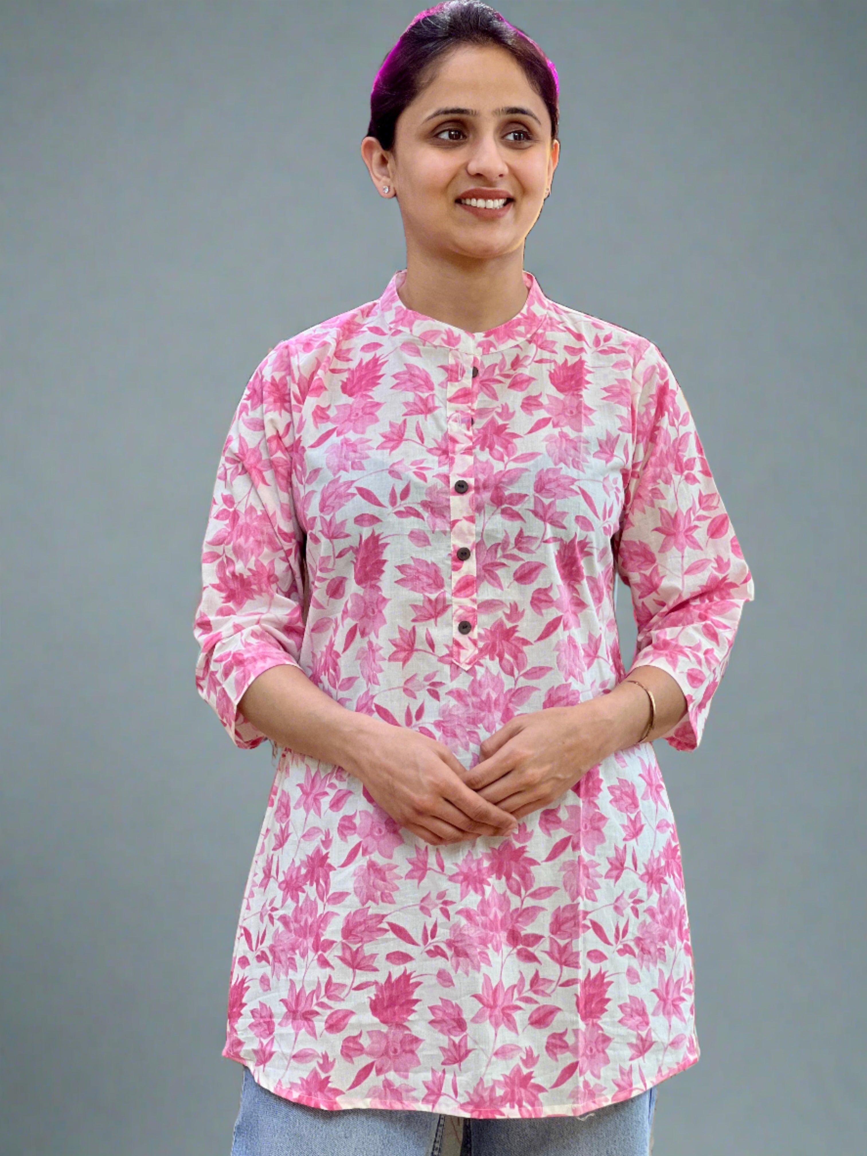 Flower Printed Short Kurti