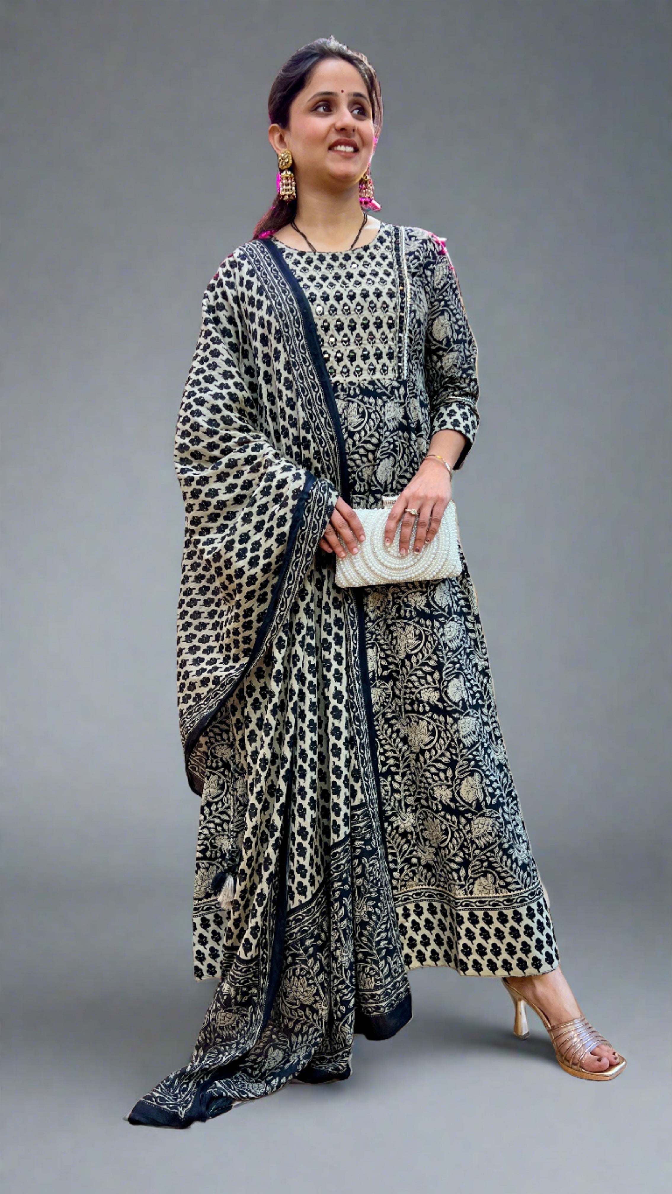 Lara Designer Flared Kurta with Dupatta set