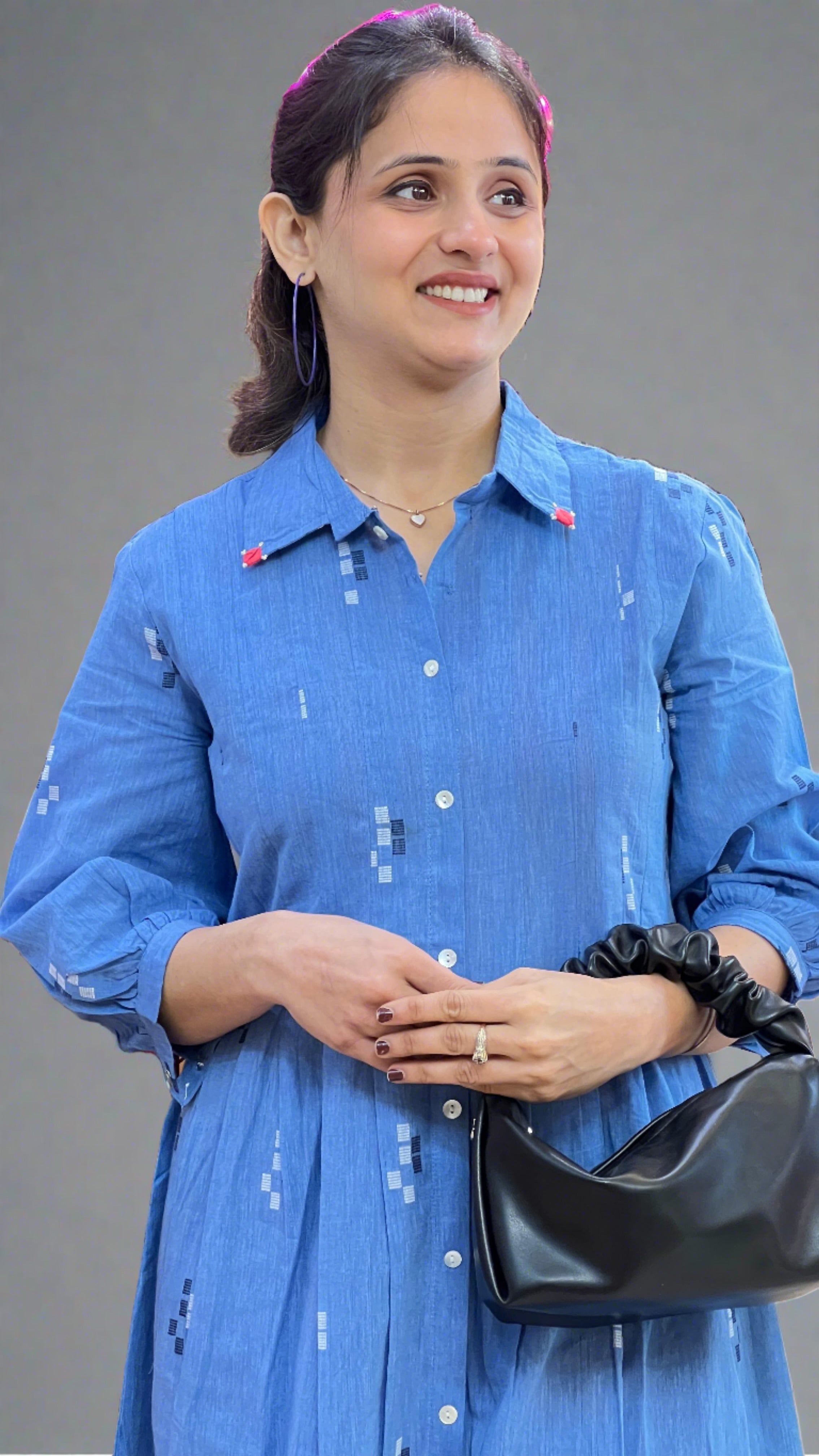 Cotton Blue Gown Dress