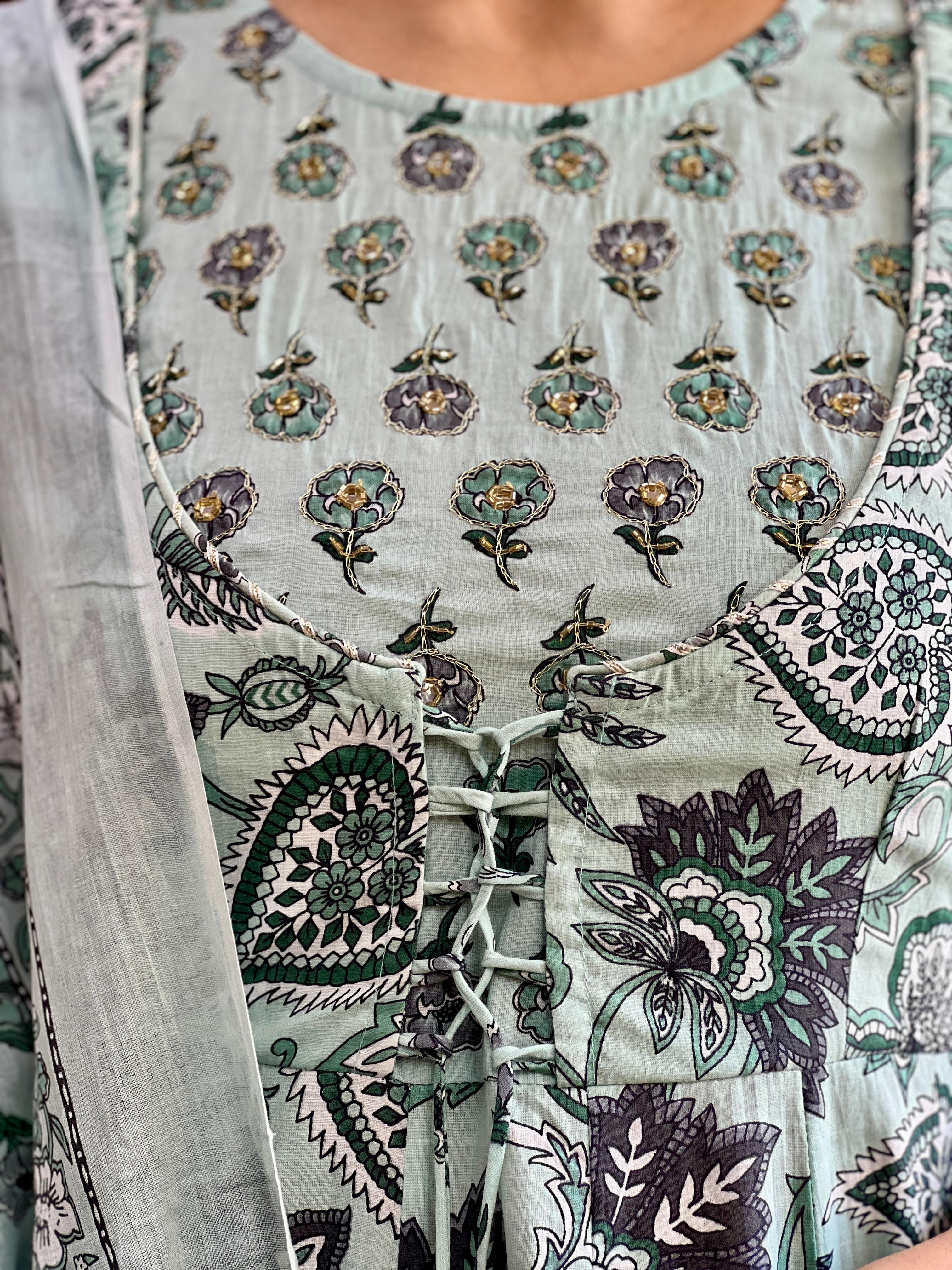 Afia Anarkali Printed Suit