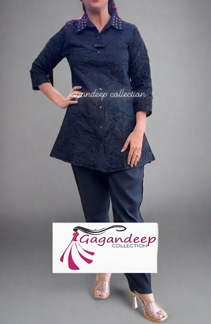 All Over Embroidered Cord Set