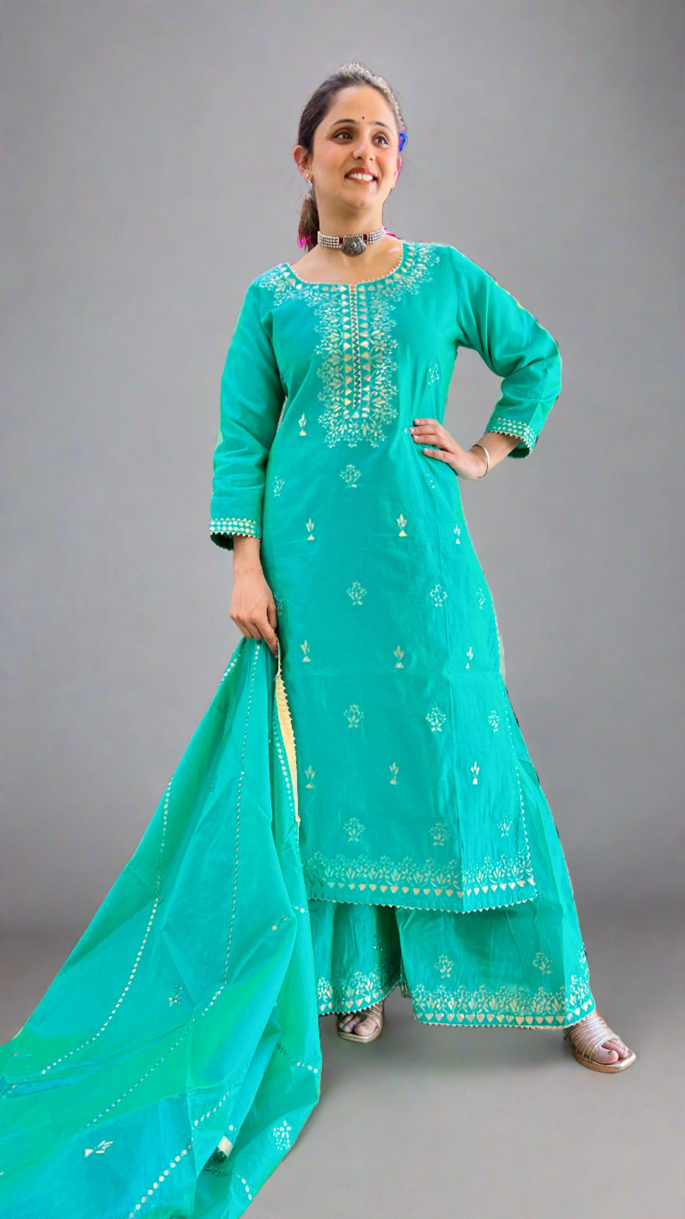 Designer Divider Plazzo Suit