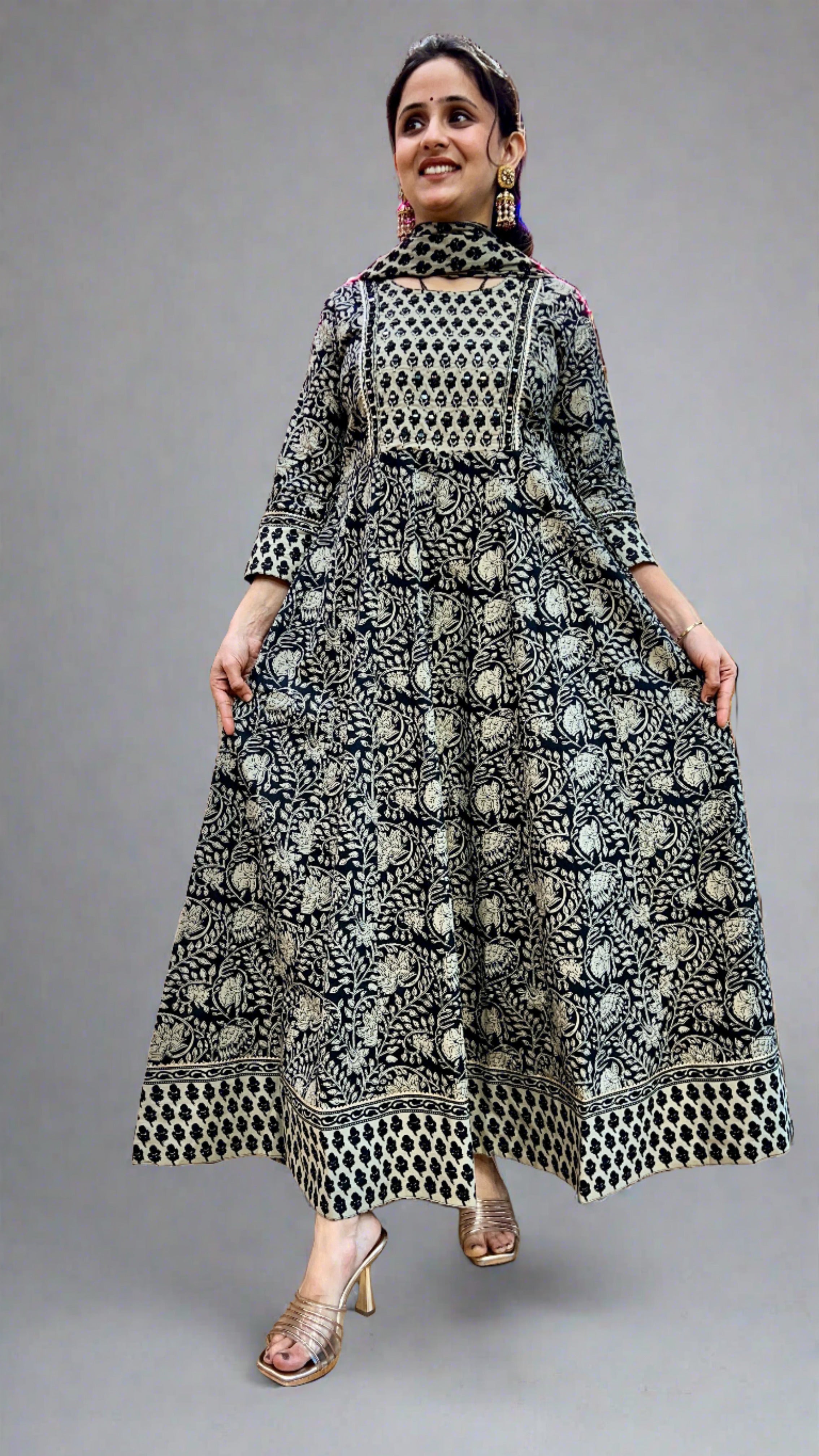 Lara Designer Flared Kurta with Dupatta set