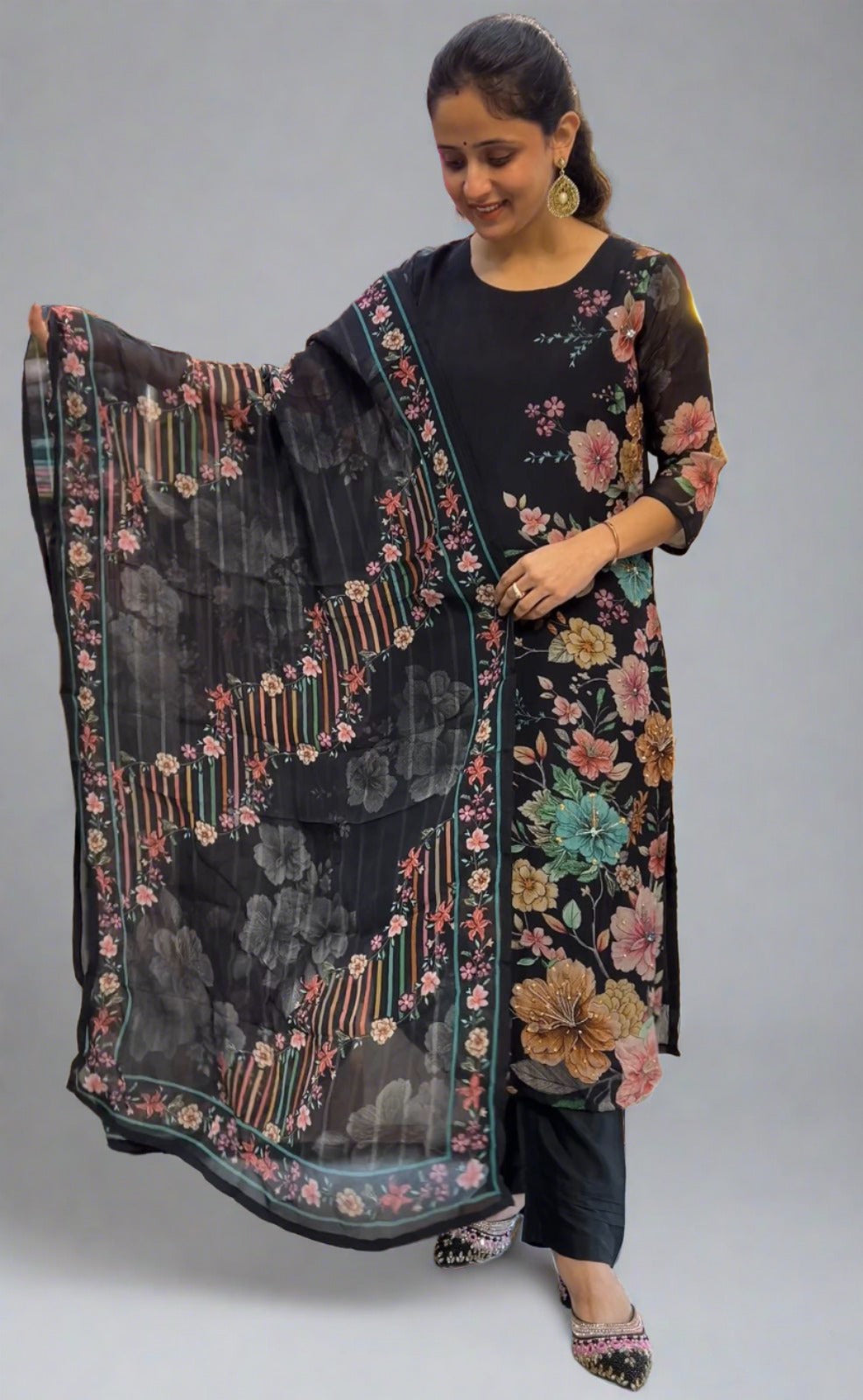 Pure Organza Digital print suit