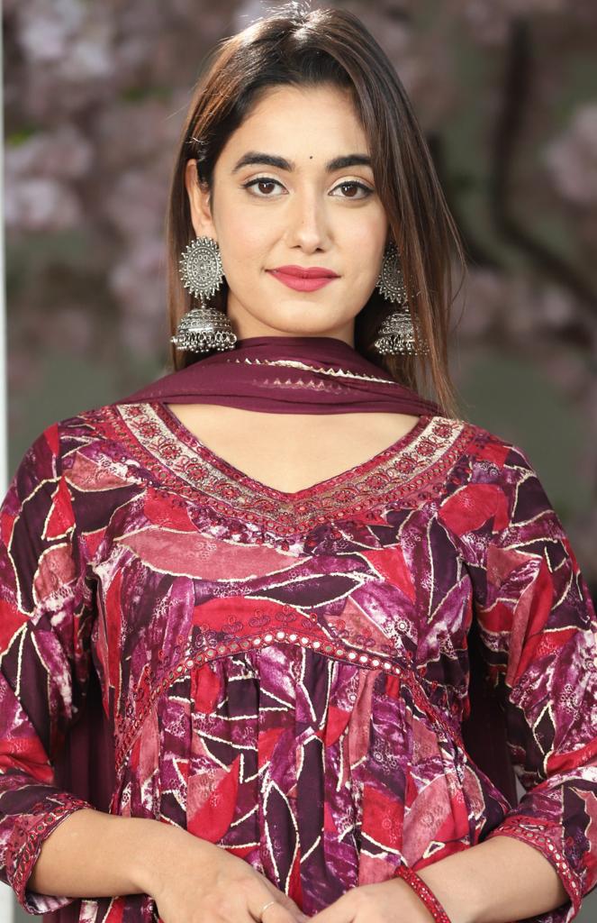 Aliya Cut Printed Suit