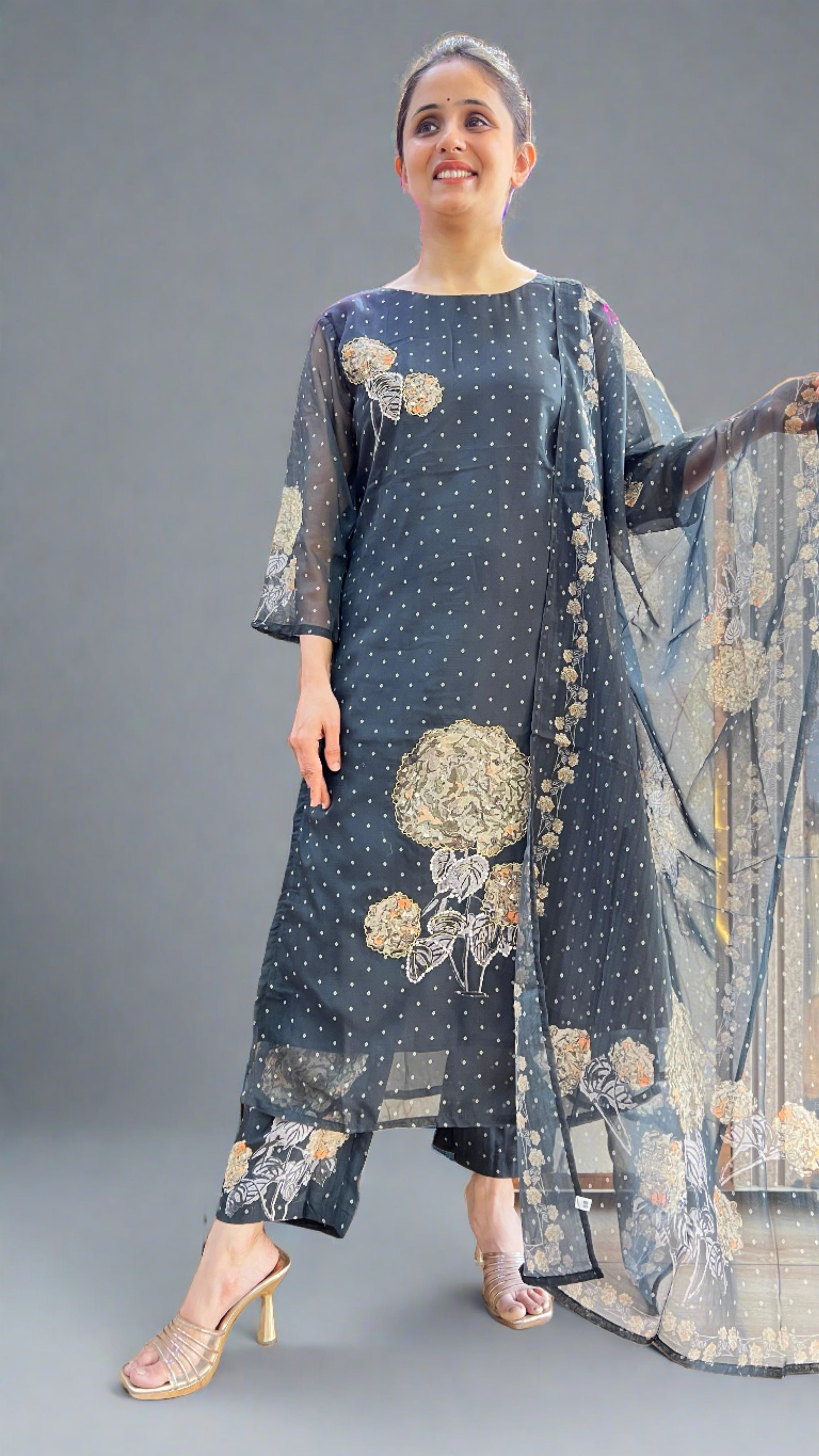 Designer Organza Fabric Suit