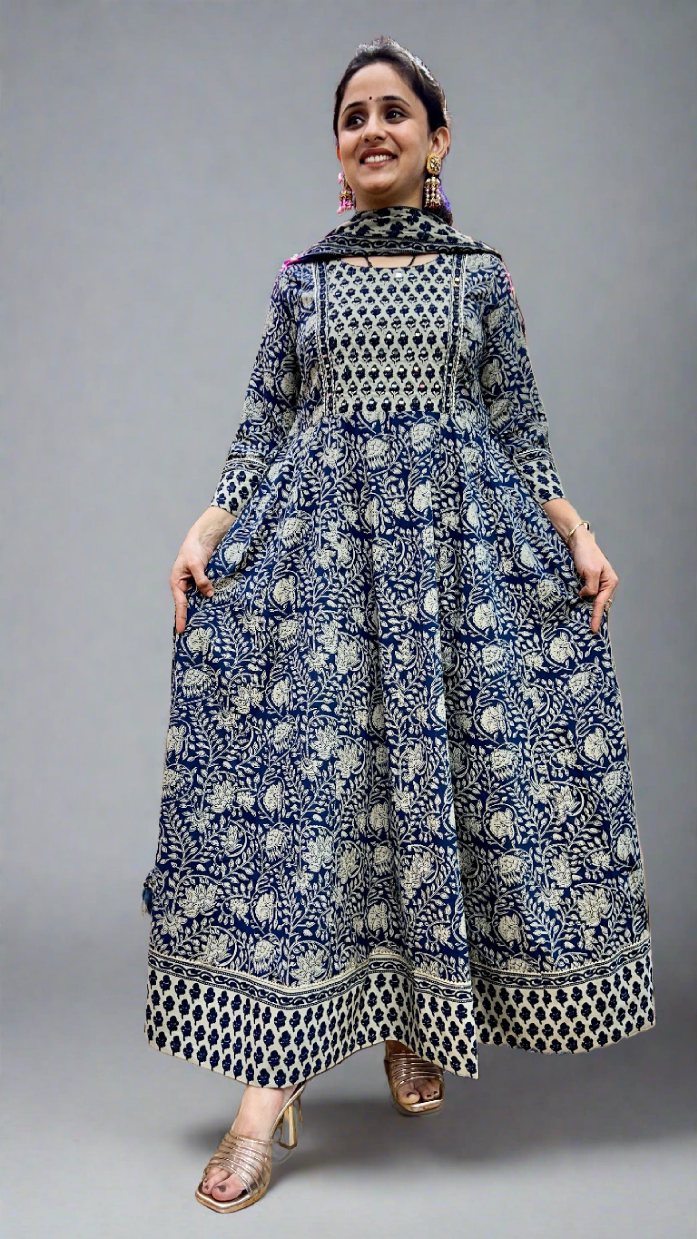 Lara Designer Flared Kurta with Dupatta set