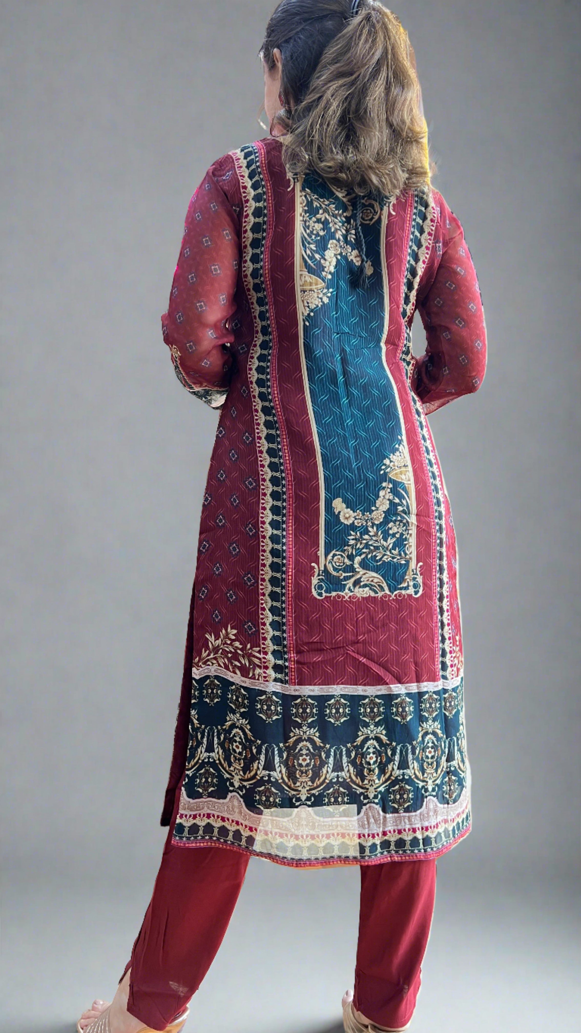 Ava Pure Organza Kurti Set