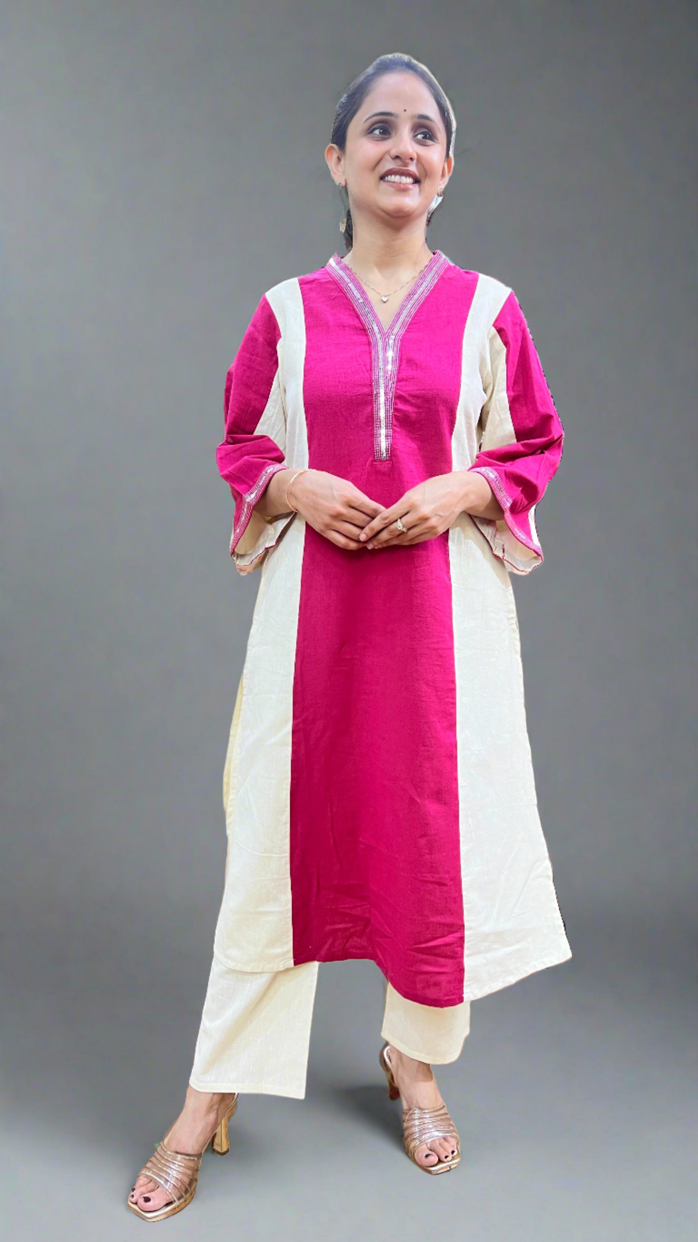 Designer V Neck Cord set